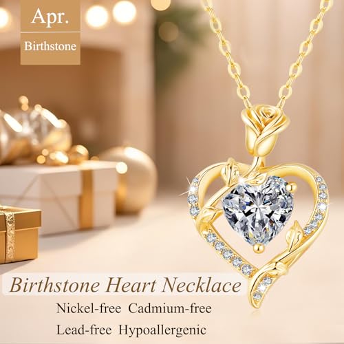 Detalle de MISUMOR Collar Mujer con Colgante de Corazón Rosa: un regalo con significado