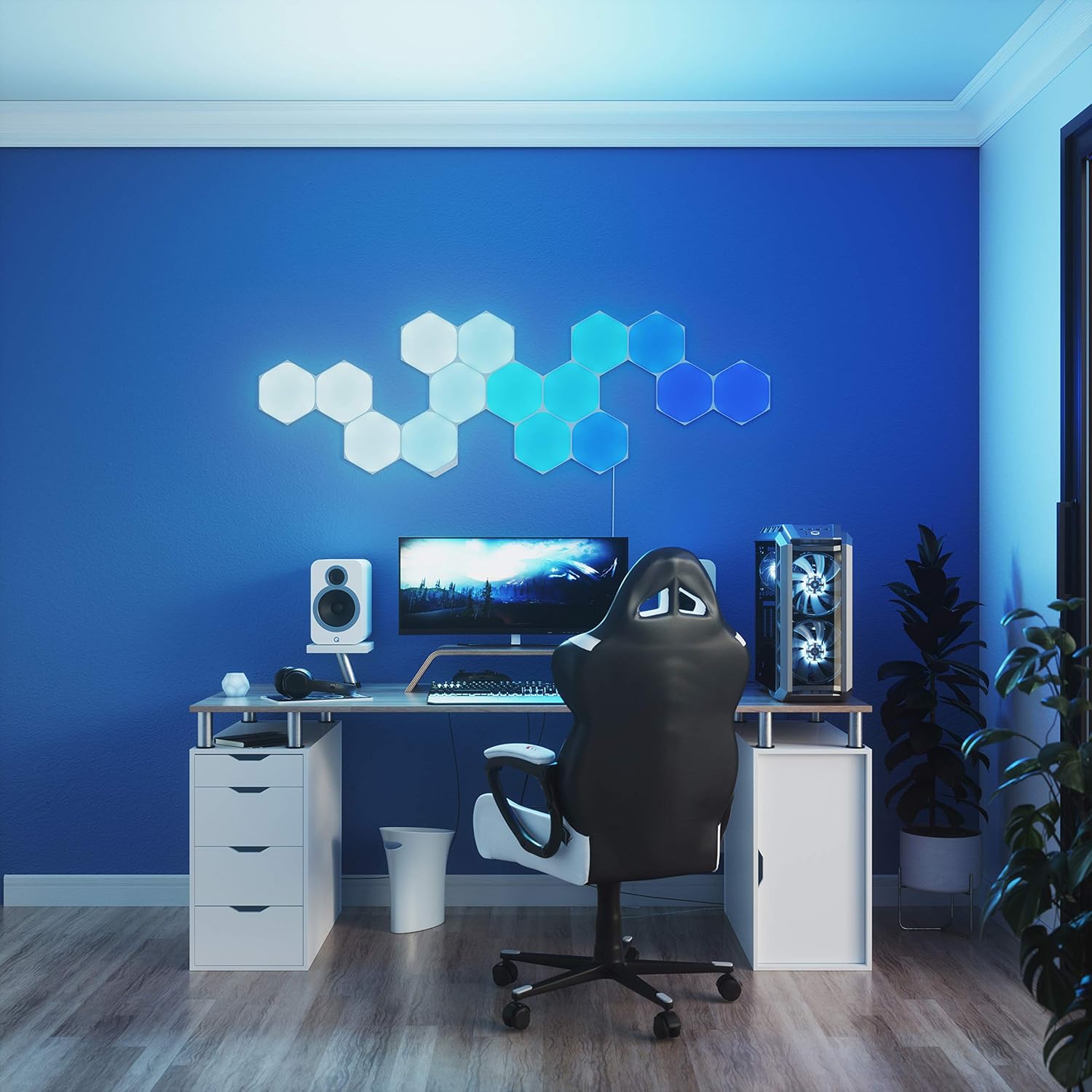 Thumbnail 2 de Nanoleaf Shapes Hexagon Expansion Pack: 3 Esagoni LED Aggiuntivi RGBW per Parete — Espandi la tua Immersione