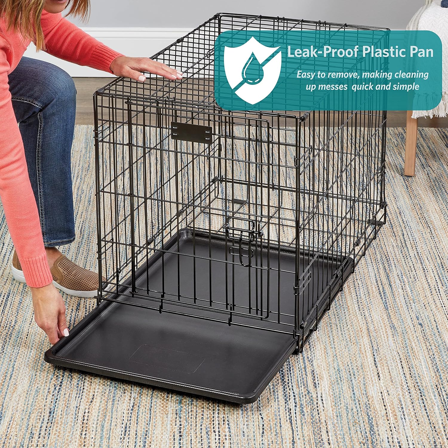 Detalle de MidWest Homes for Pets 24-Inch iCrate Folding Dog Crate with Divider for Small Breeds