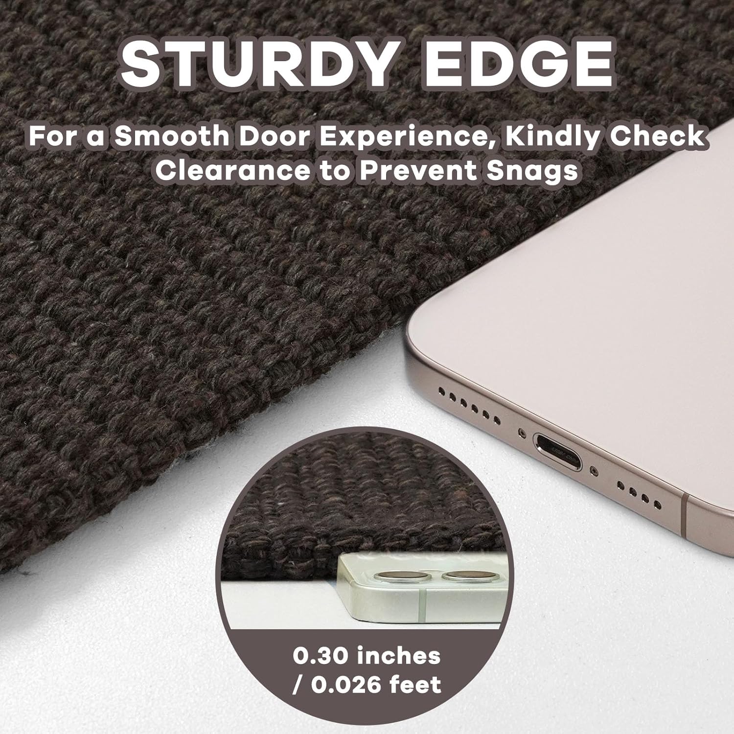 Detalle 2 de EARTHALL Washable Area Rug 3x5 Ft Non Slip Entryway Mat (Taupe/Coffee)