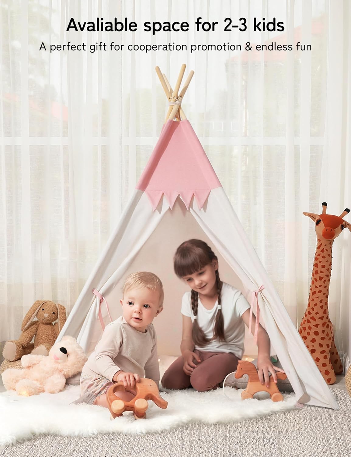 Detalle 2 de Besrey Tipi Zelt für Kinder 120 cm