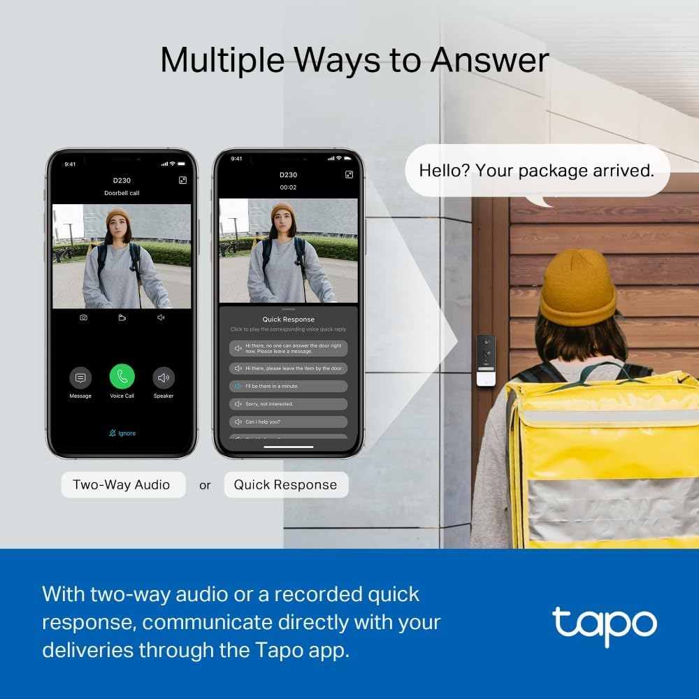 Thumbnail 6 de Tapo TD23 2K 5MP Battery Video Doorbell