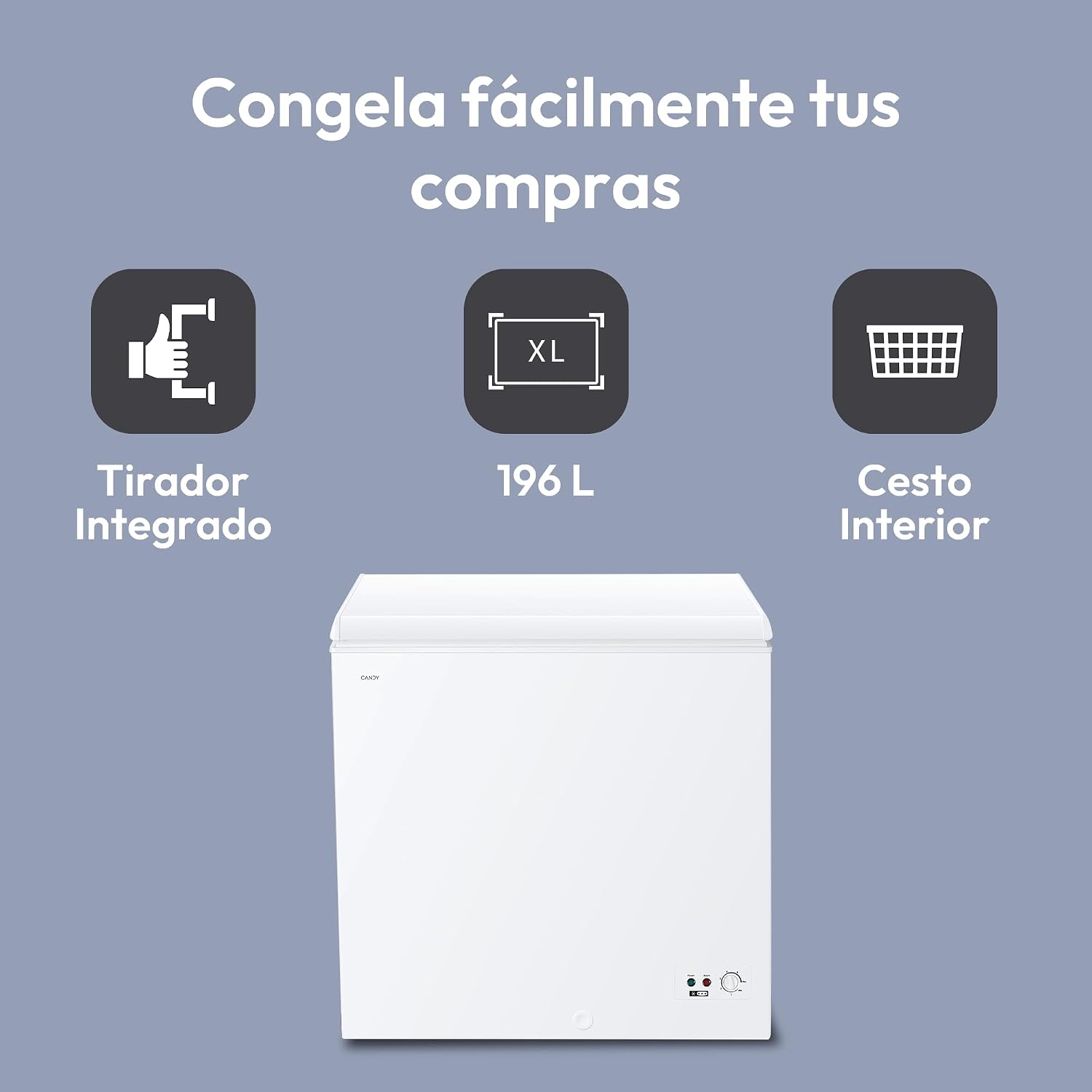 Detalle de Candy CCHH 200E: Congelador Arcón Horizontal de 196 L con Tecnología Estática