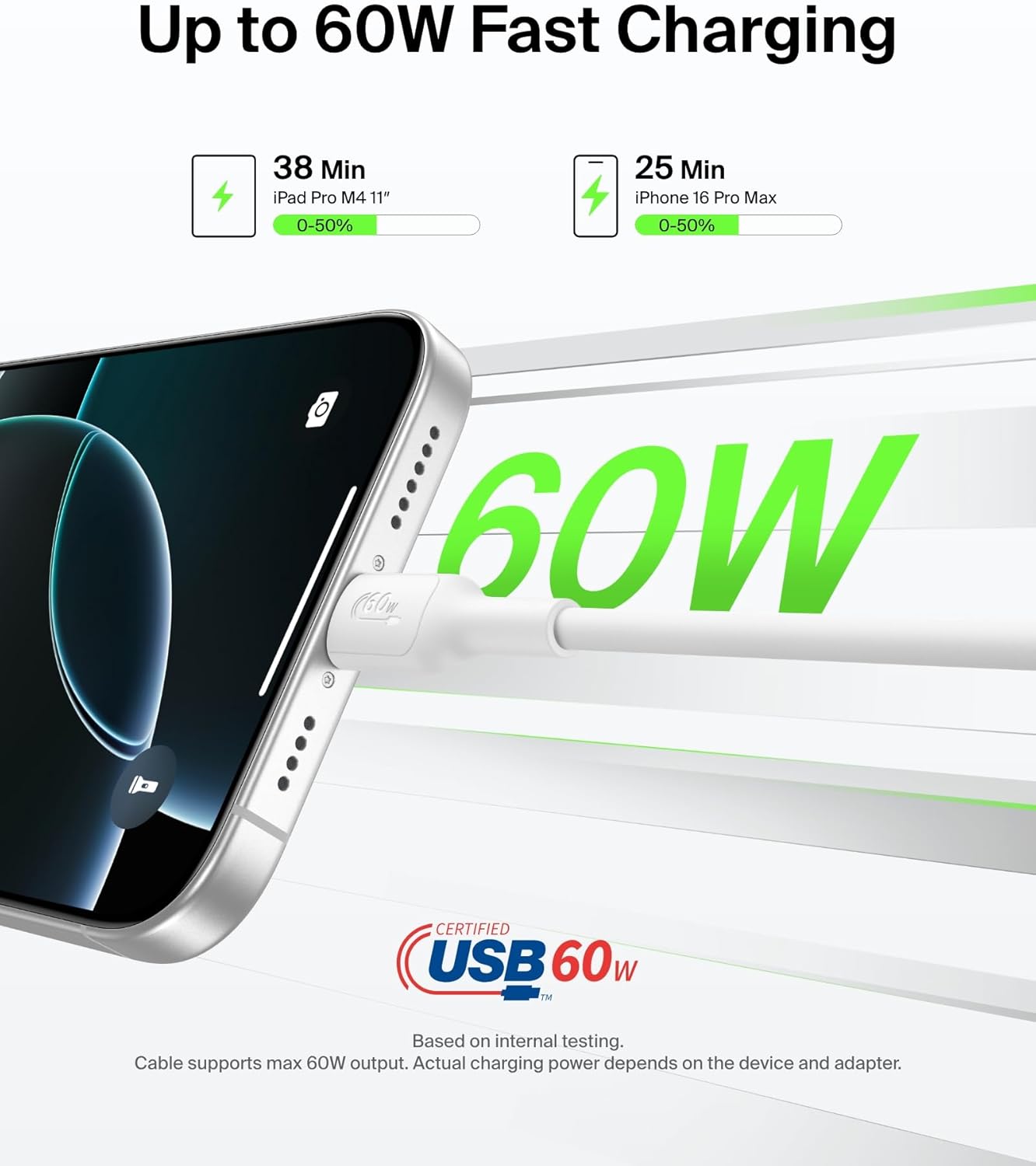 Thumbnail 1 de Belkin Eco USB-C to USB-C Cable 60W, 3.3ft