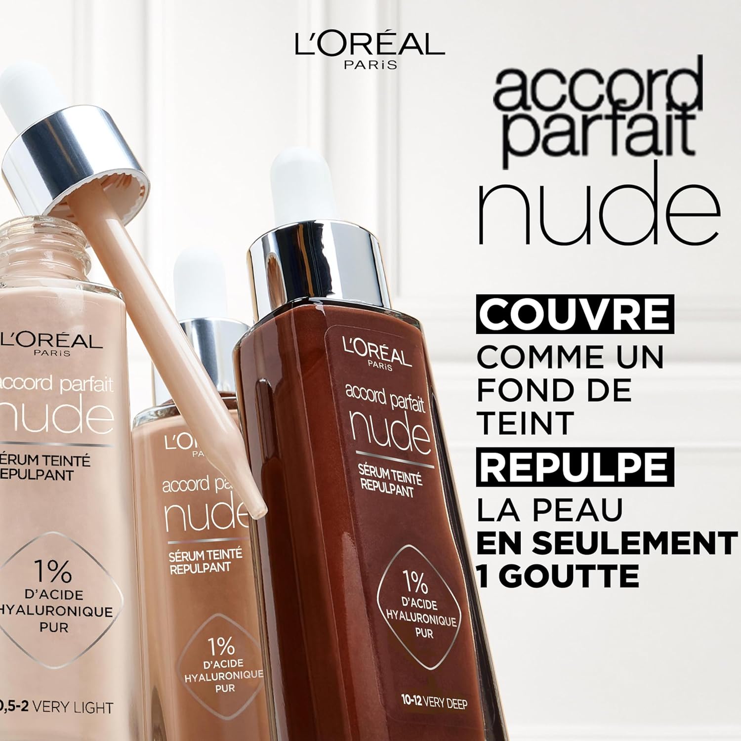 Detalle de L'Oréal Paris Sérum Teinté Repulpant Accord Parfait – Teinte 4-5 Medium, 30 ml