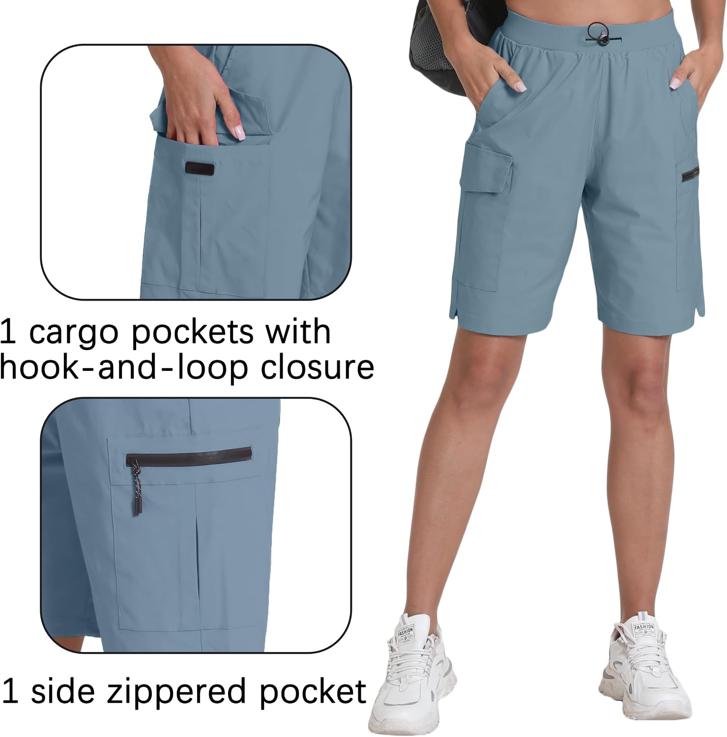 Detalle de zsenoxaxi Women's Hiking Cargo Shorts, Lightweight Quick-Dry with 4 Pockets