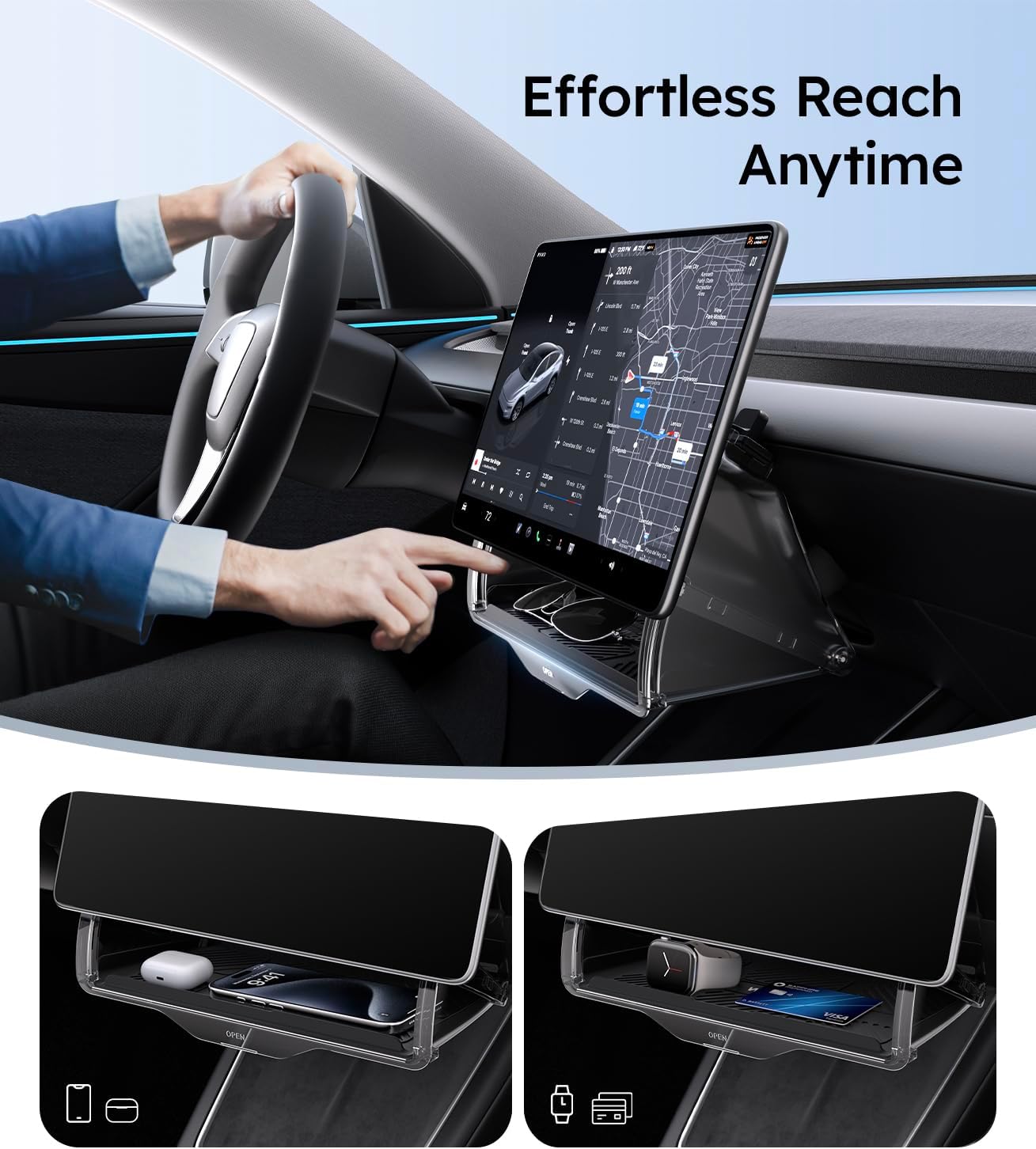 Detalle 2 de Wigoo Tesla Model 3 Under Screen Storage Box