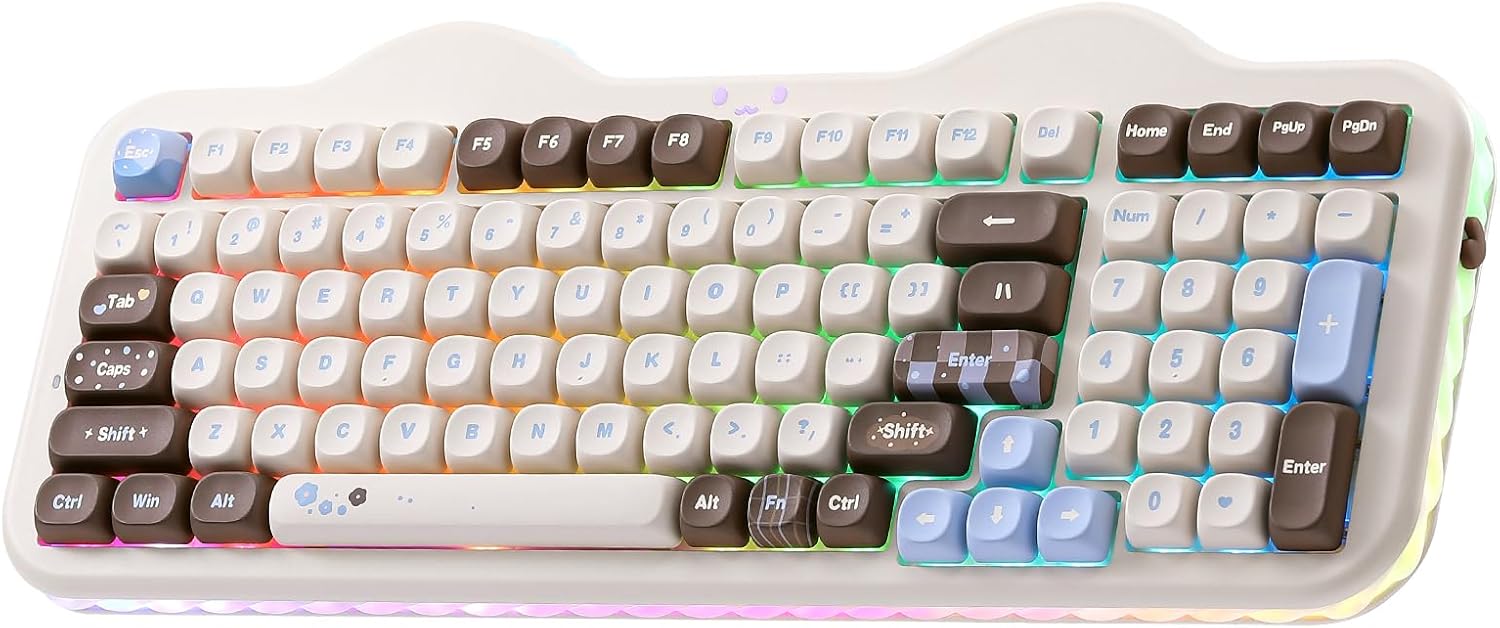 Detalle de YUNZII C98 Wireless Mechanical Keyboard with Number Pad (Choco/Candy Linear)