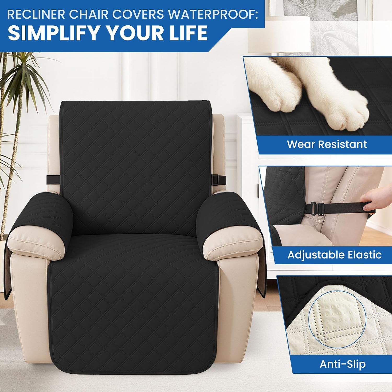 Detalle 1 de YSTELLAA Housse fauteuil relax 1 place