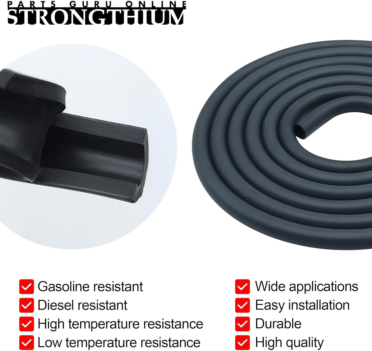 Detalle de Strongthium 3/16" & 1/4" Gas Fuel Line Hose Set with Clamps for Small Engines and Lawn Equipment