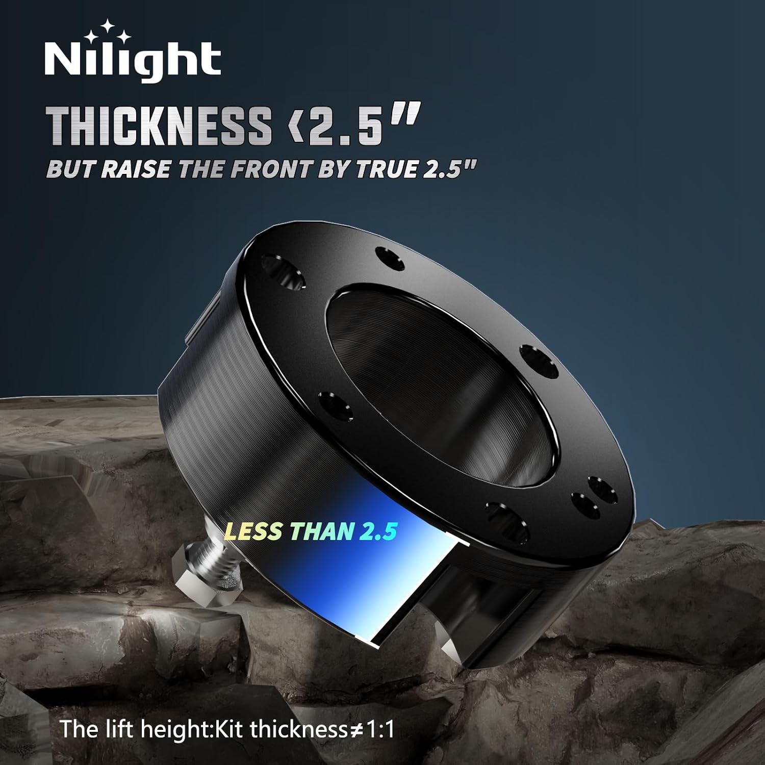 Thumbnail 5 de Nilight 2.5-inch Leveling Lift Kit for 2019-2022 Ford Ranger (2WD/4WD) — Front Strut Spacers