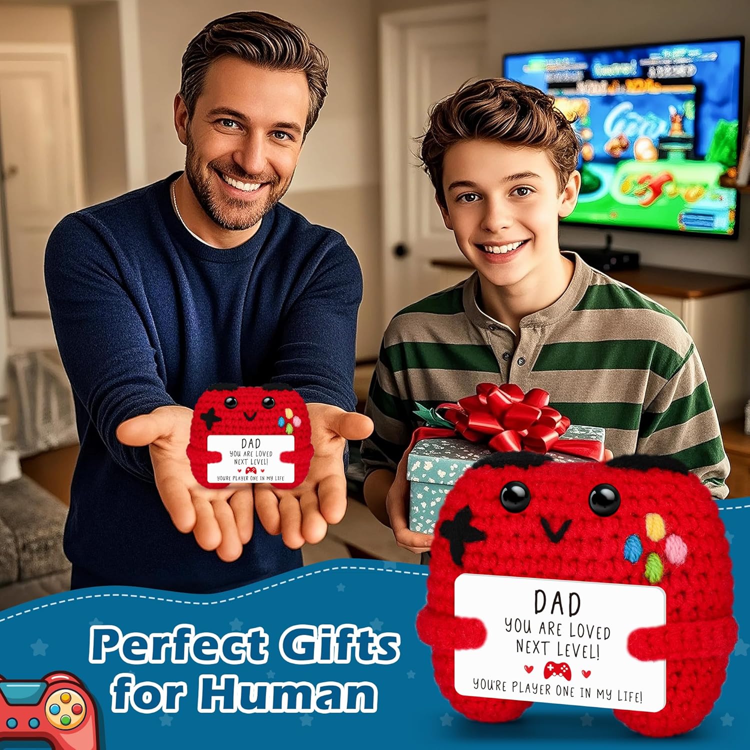 Thumbnail 5 de Busy Gaming Life Crochet Game Controller: A Handmade Dad Gift for Easter, Father’s Day, and Birthdays