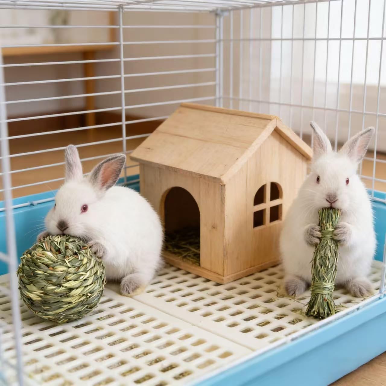 Thumbnail 4 de ZYYRSS Bunny Grass Toy (3 pcs) – Natural Timothy Grass chew balls for rabbits, hamsters & small pets