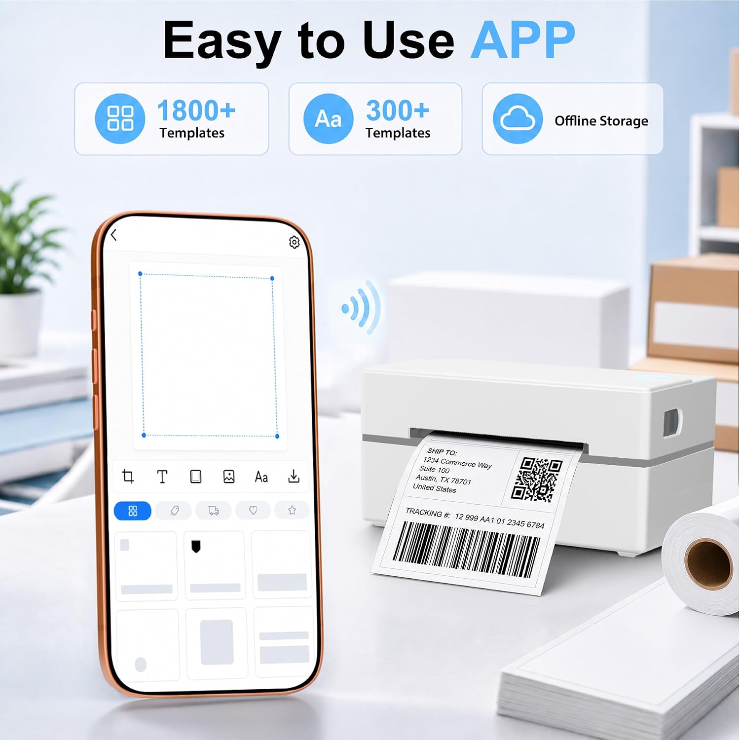 Thumbnail 5 de NULLTONEX Y813 4x6 Thermal Shipping Label Printer with Bluetooth and USB