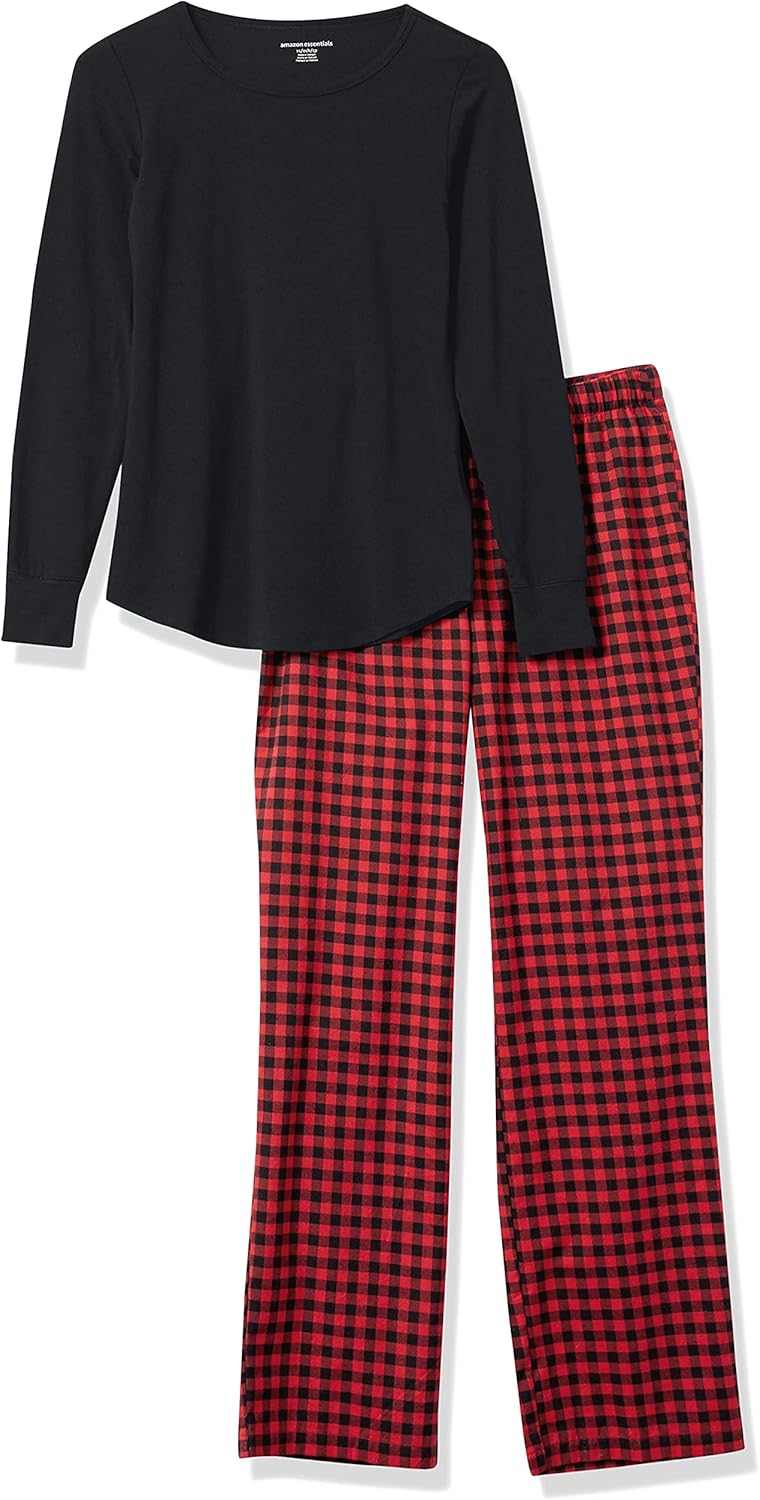 Thumbnail 4 de Amazon Essentials Damen Schlaf-Set Leichte Flanellhose und langärmliges T-Shirt