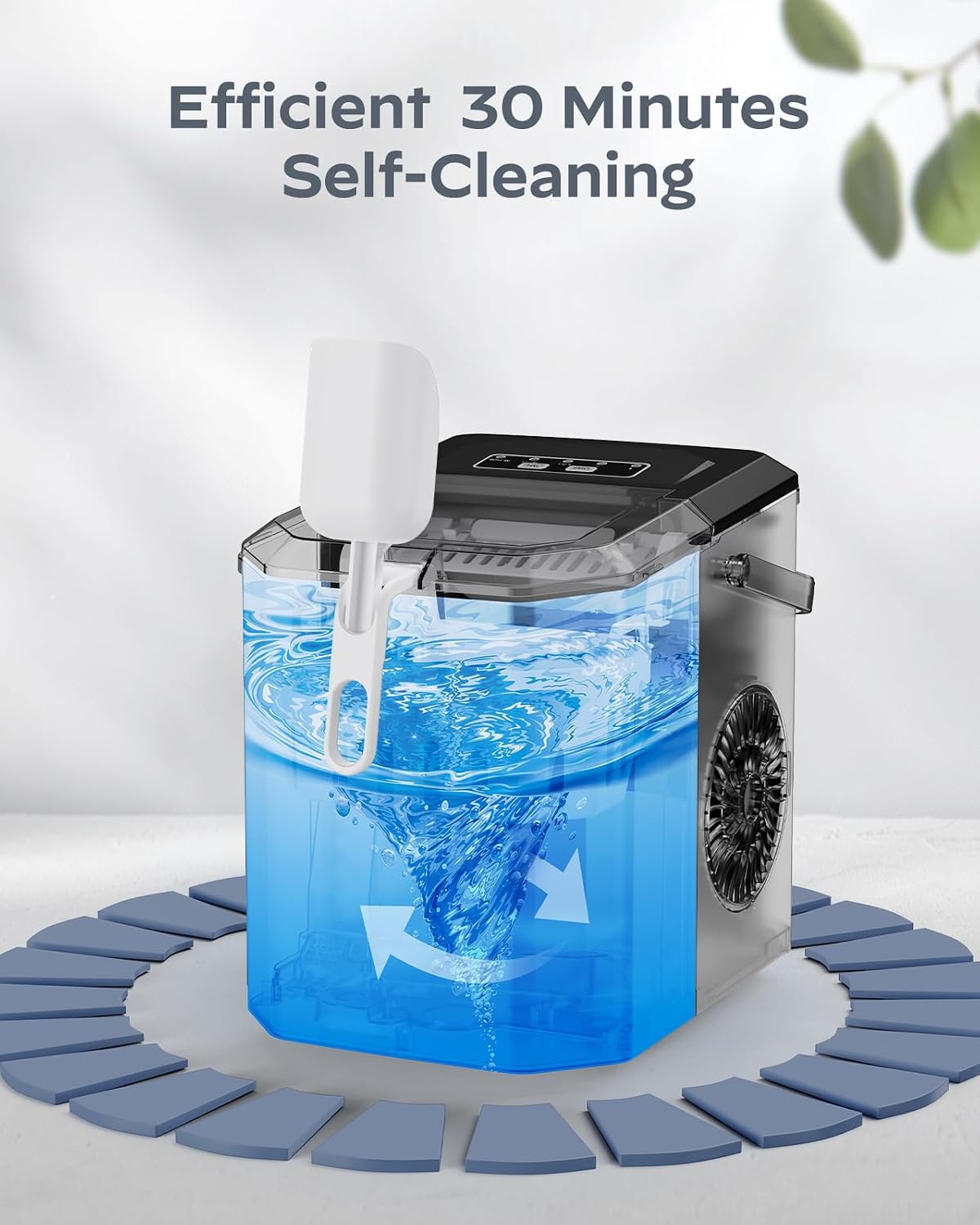 Thumbnail 5 de Silonn SLIM21T Countertop Ice Maker, Portable, Self-Cleaning, 9 Cubes in 6 Minutes