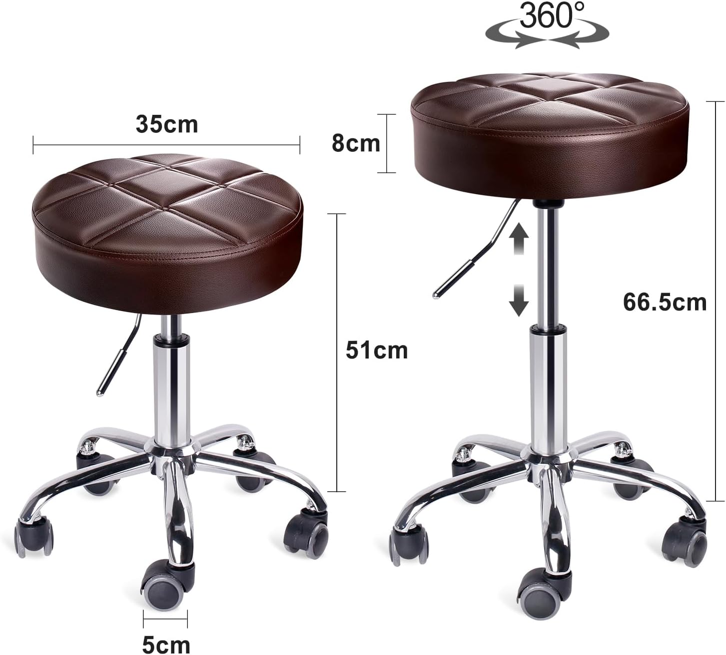 Detalle de Swivel beauty stool 14 inch seat