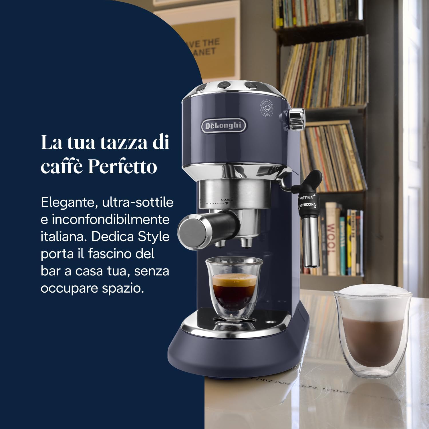 Thumbnail 1 de De’Longhi Dedica Style EC685.BL: la Espresso machine compatibile ESE in un formato compatto e dallo stile italiano
