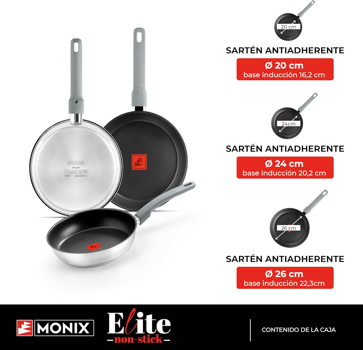 Thumbnail 1 de MONIX Elite Non Stick | Set de 3 Sartenes