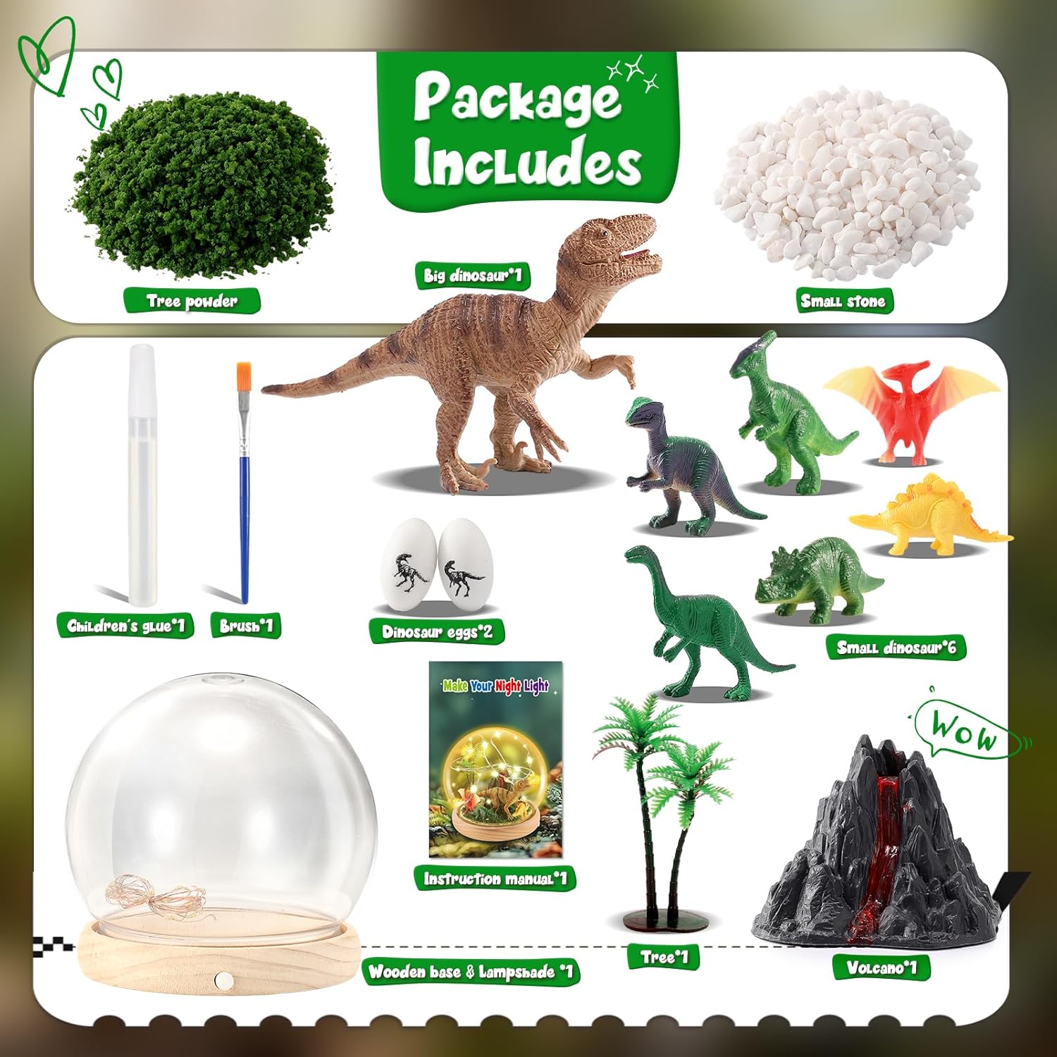 Thumbnail 5 de HappyGoLucky DIY Bastelset für Kinder – personalisierbares Nachtlicht mit Holzsockel und Dinosauriern