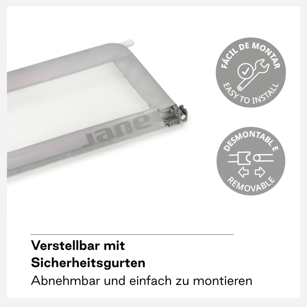 Thumbnail 5 de Jané Klappbares Kinderbettgitter 110 cm – Extra Hoch, Atmungsaktiv, Grau