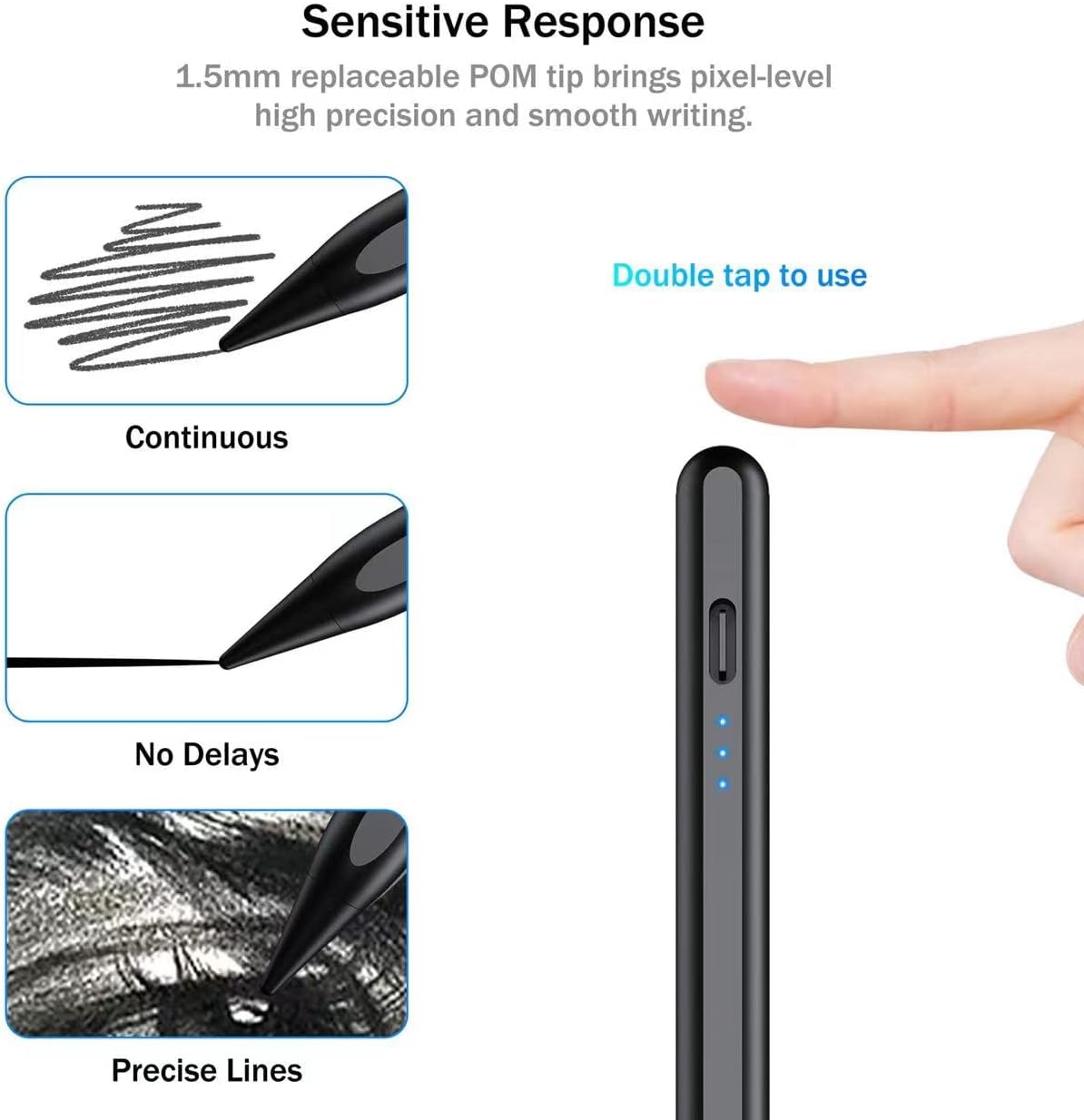 Detalle de Cisteen Stylus Pen for iPad with Tilt Sensor, Palm Rejection and USB-C Charging