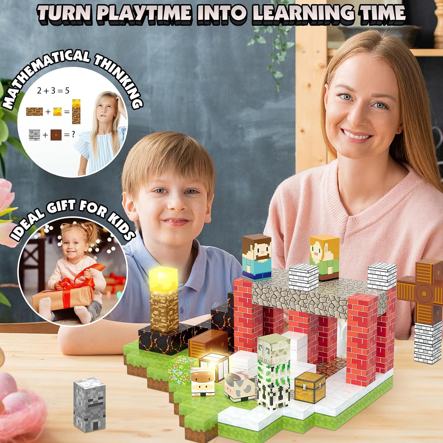 Thumbnail 5 de TUKIIE Magnetische Bausteine Set mit Zauberportal (200 Stück, 2,5 cm) – leuchtendes Magnetspielzeug
