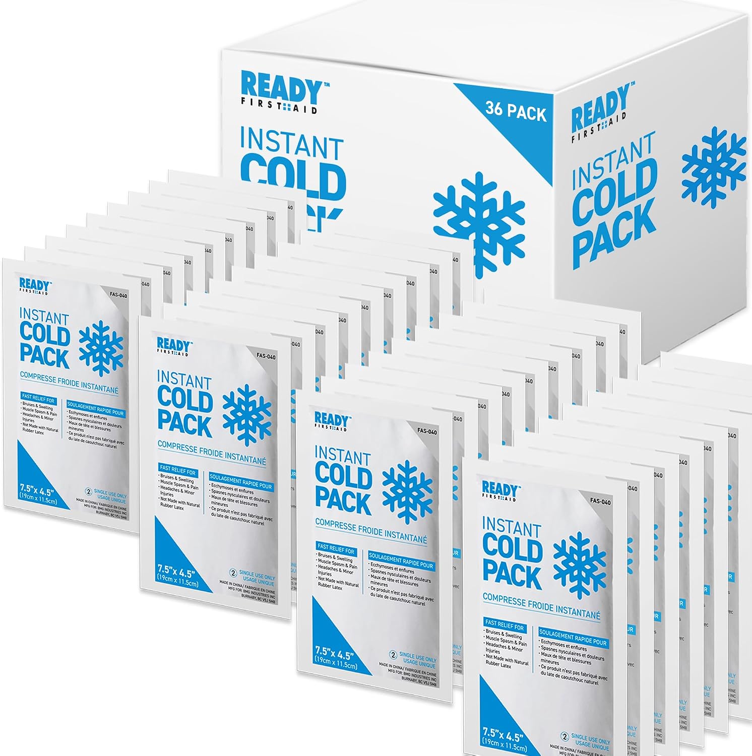 Detalle de Ready First Aid Instant Cold Pack, 36-Pack, 7.5" x 4.5