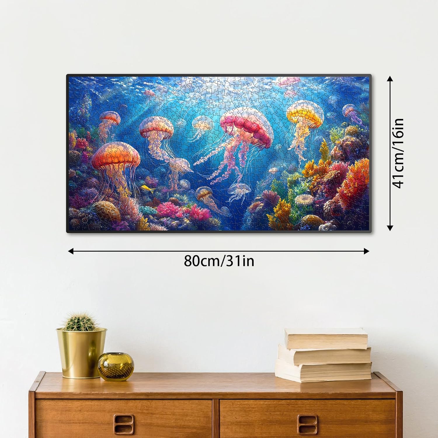 Thumbnail 4 de VAIIEYO Jellyfish 1000-Piece Puzzle for Adults — Colourful Underwater Scene (41 x 80 cm)
