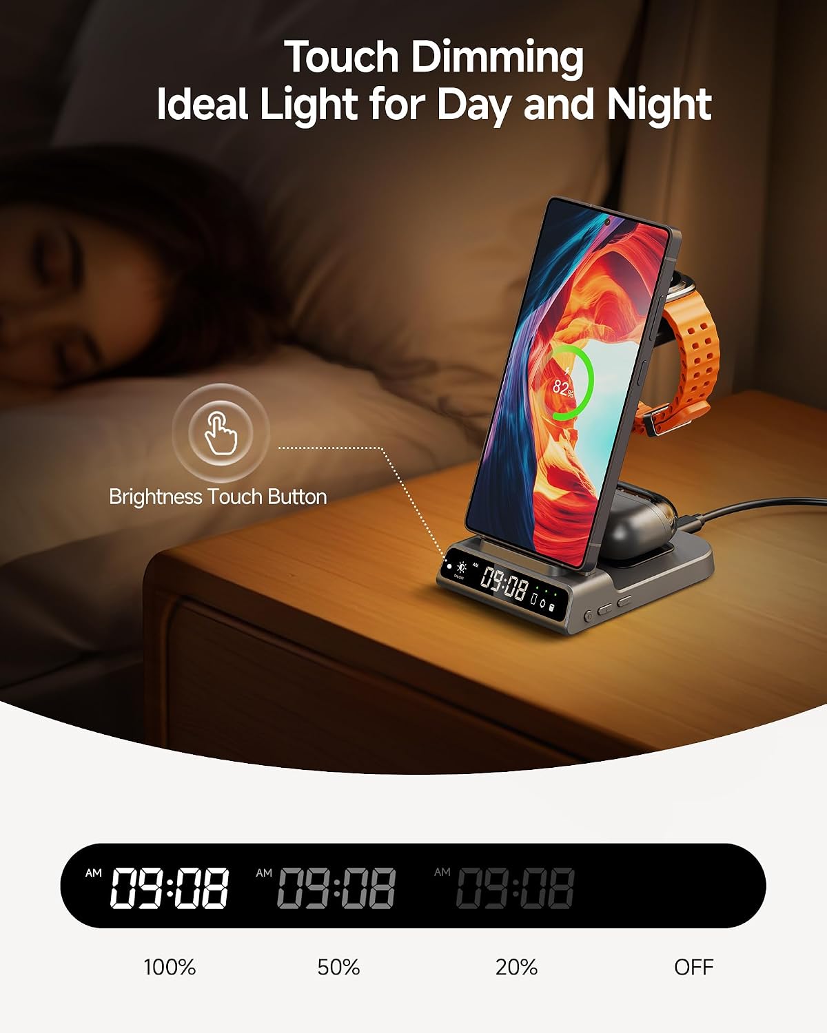 Thumbnail 2 de Samsung 3-in-1 Wireless Charger with Clock