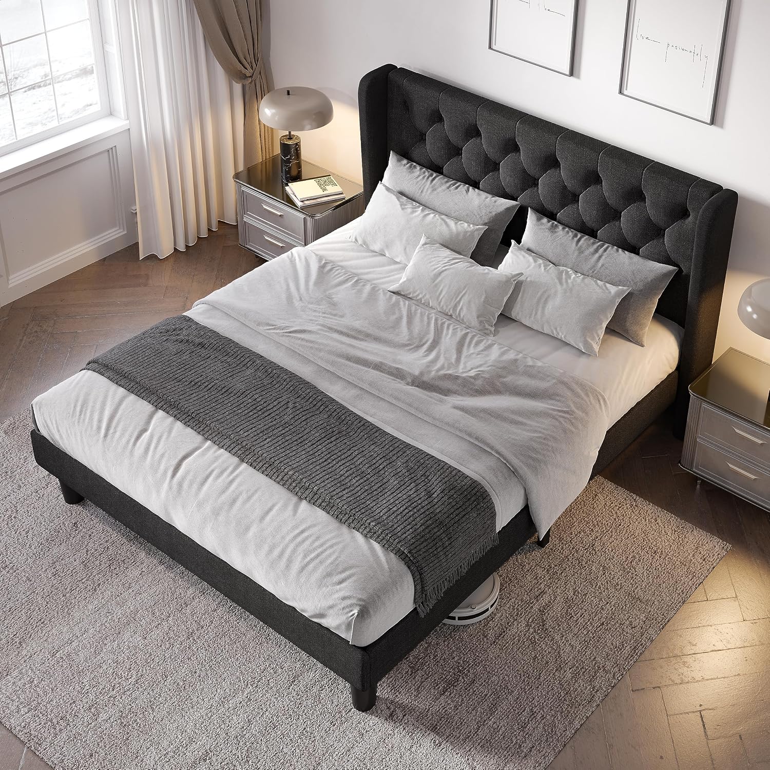 Thumbnail 6 de Allewie Upholstered Bed Frame, Full Size