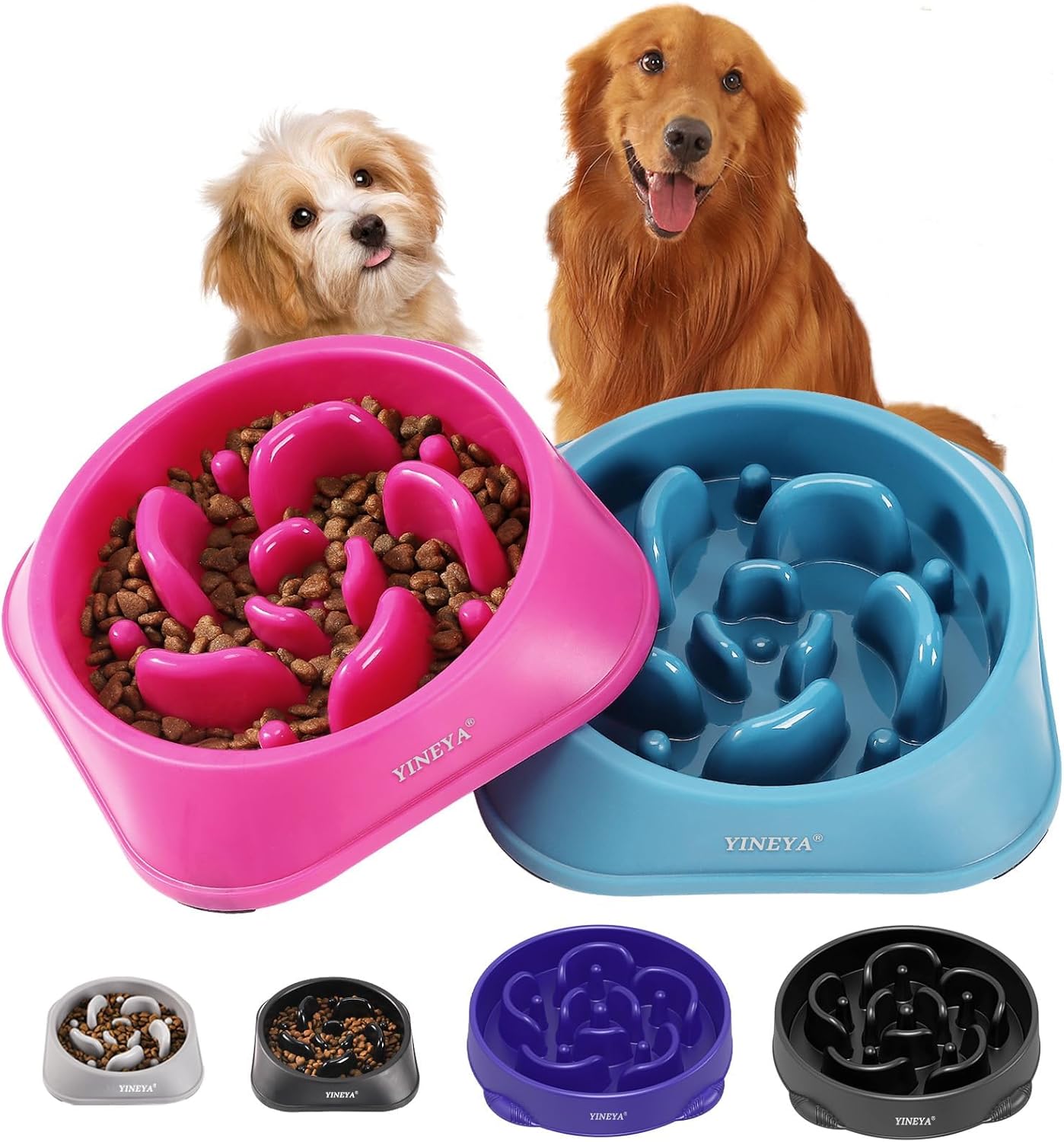 Detalle de YINEYA 2 Cuencos alimentación lenta para perros