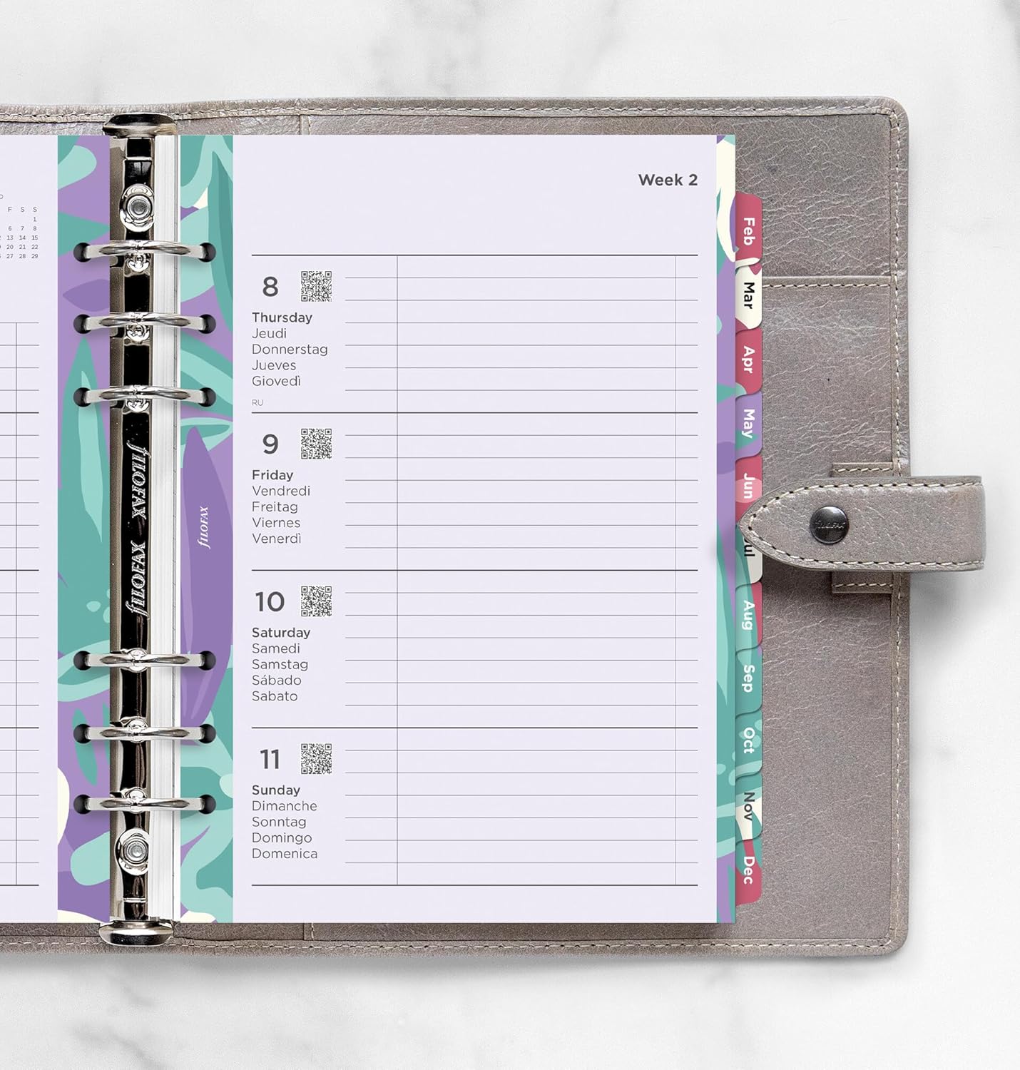 Thumbnail 2 de Filofax Kalender A5 Illustrated Diary Floral – Wochenübersicht auf zwei Seiten, 2026 (mehrsprachig)