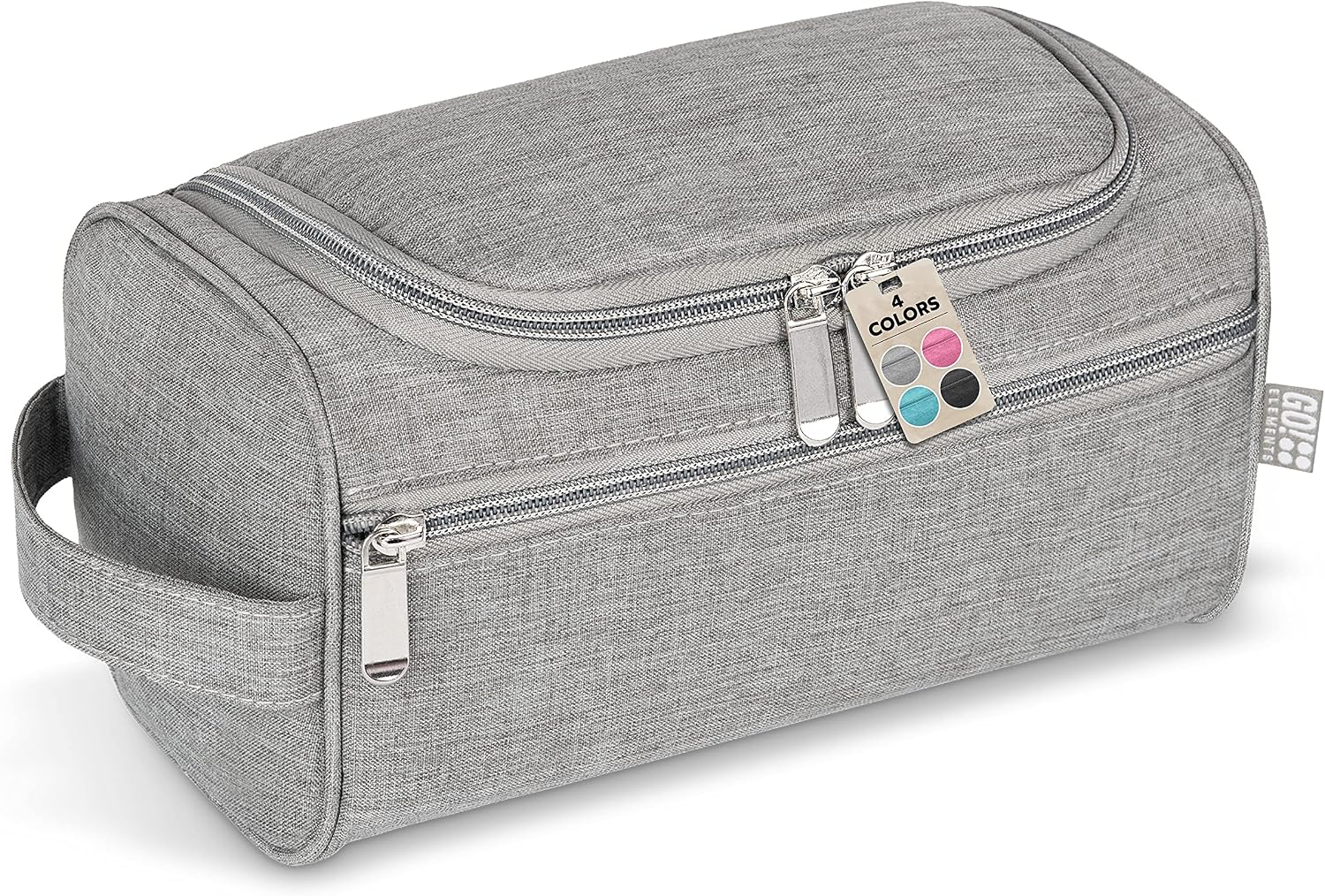 GO!elements Beauty Case uomo & donna – borsa da toilette elegante e funzionale, Grigio