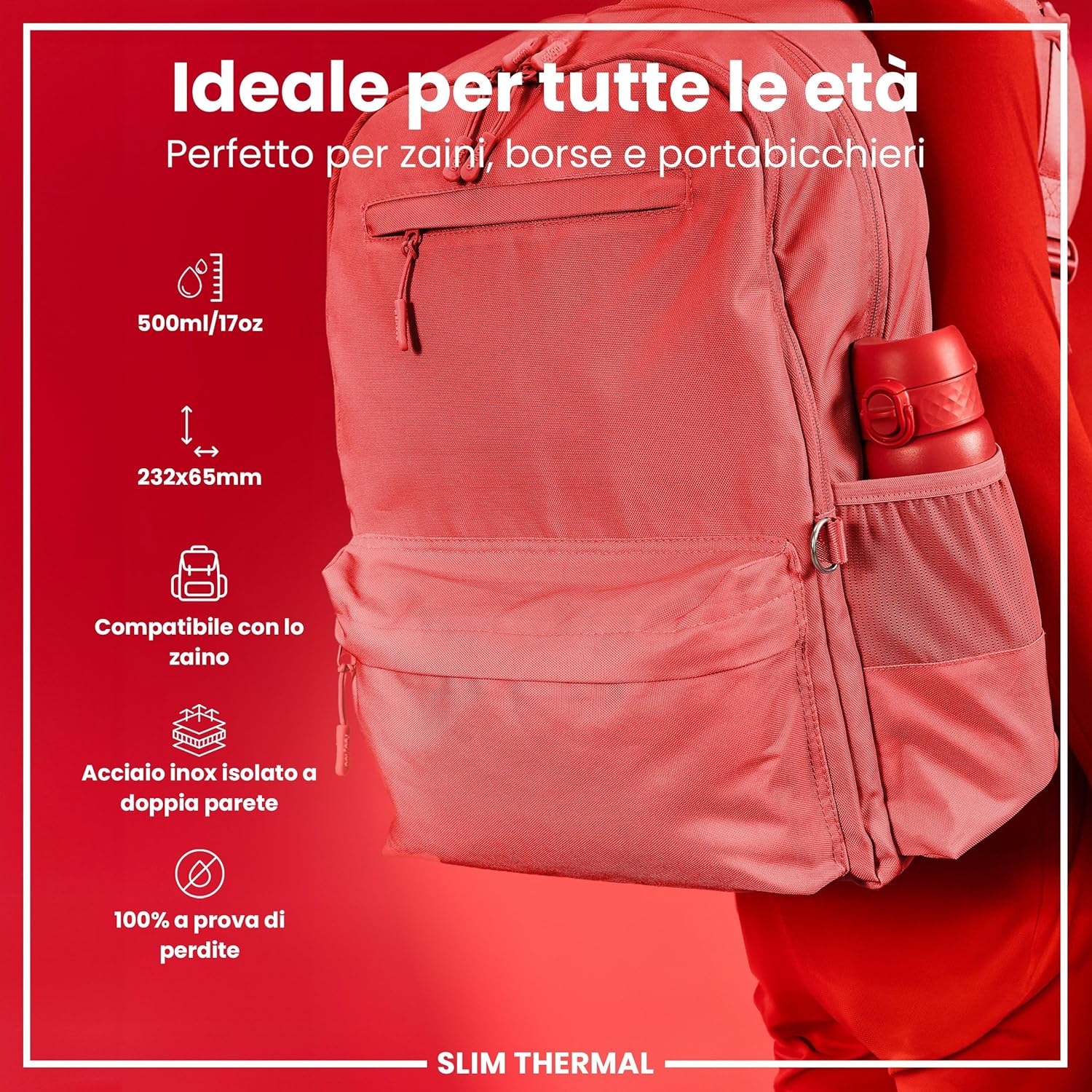Thumbnail 1 de ION8 Borraccia Termica in Acciaio Isolato 500ml – Resistente, a Prova di Perdite e Facile da Aprire