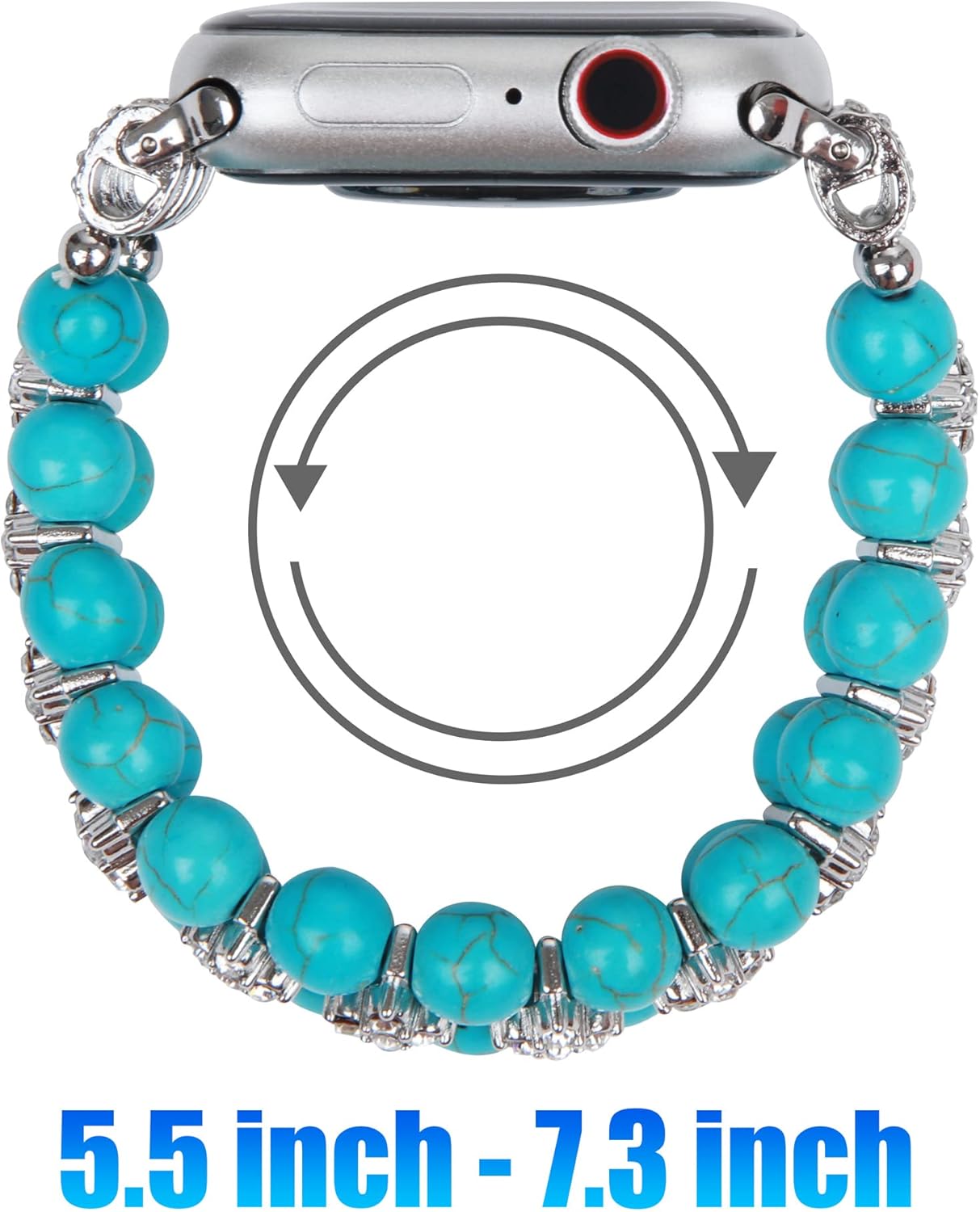 Thumbnail 6 de GEMEK Pearl Bracelet for Apple Watch — Turquoise Elastic Straps for 42–49mm Series 9 to 1