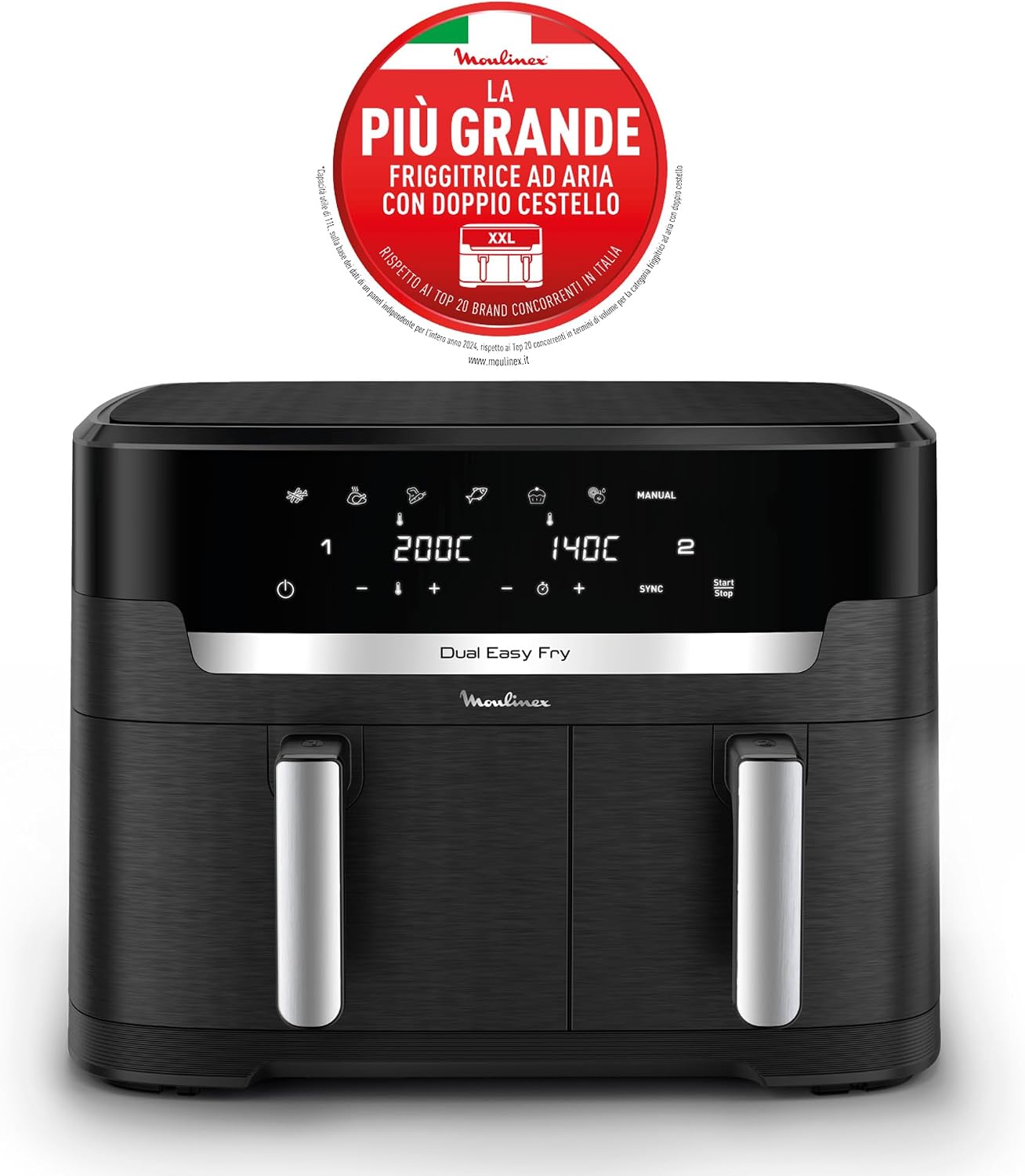 Detalle 2 de Moulinex Dual Easy Fry XXL friggitrice ad aria 11 L 🍟