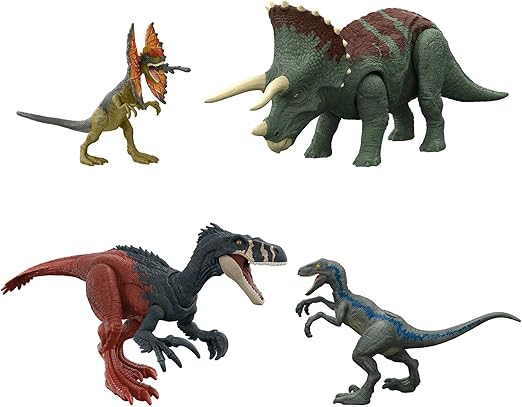 Detalle de Mattel Jurassic World Pack de 4 figuras dinosaurios 🦖