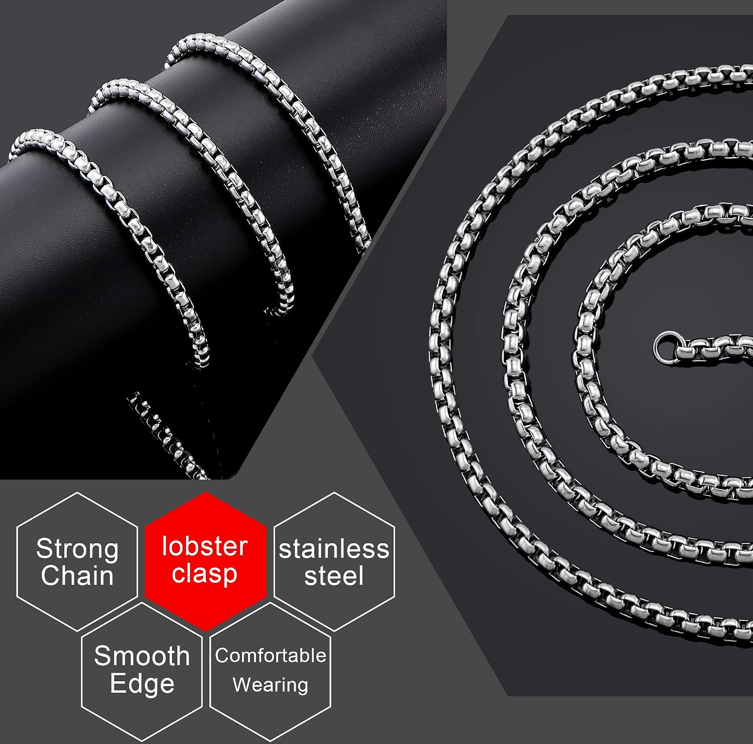 Detalle 2 de Giftall Stainless Steel Chain Necklace