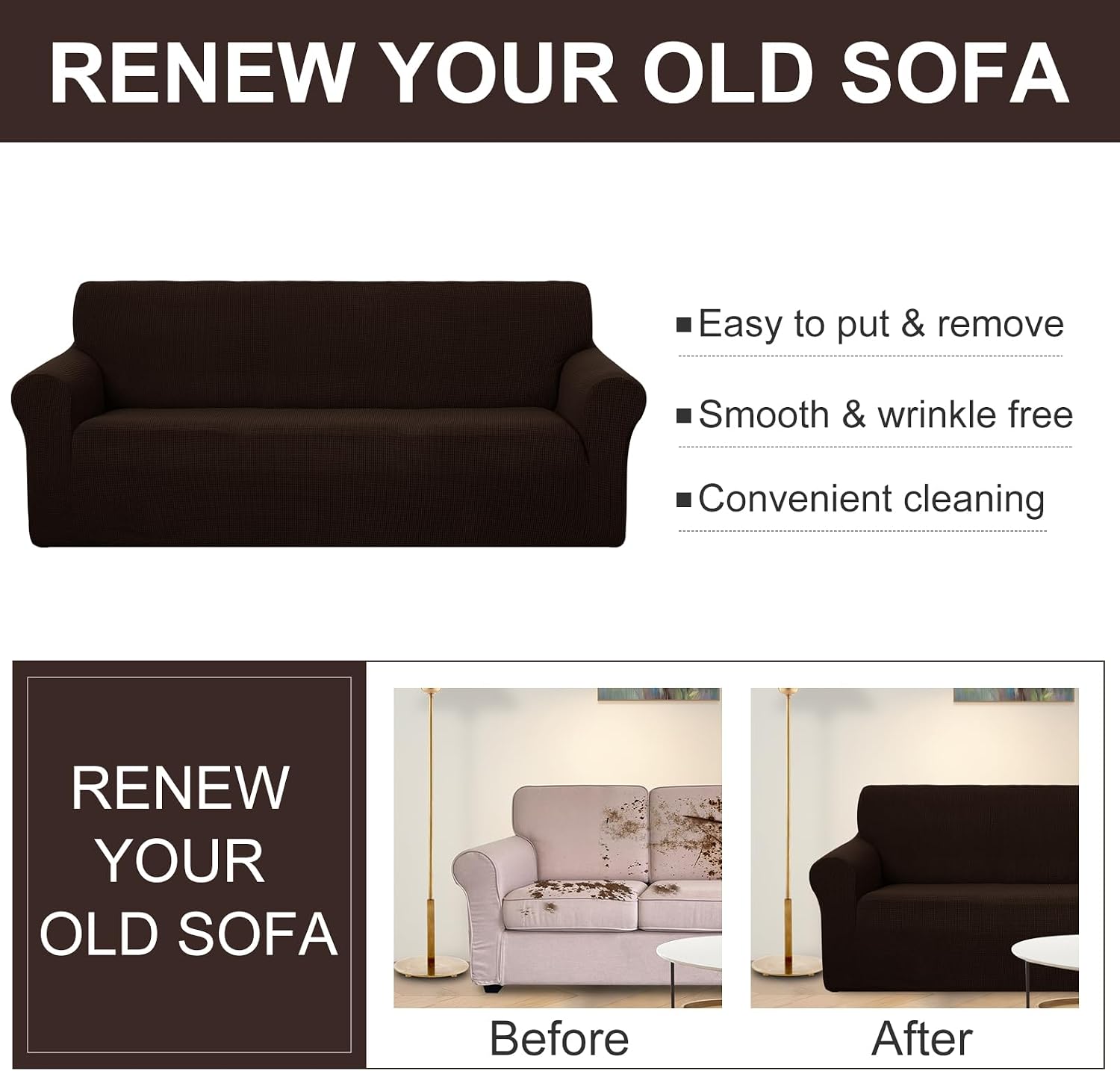 Thumbnail 4 de U-NICE HOME 3-Cushion Sofa Slipcover