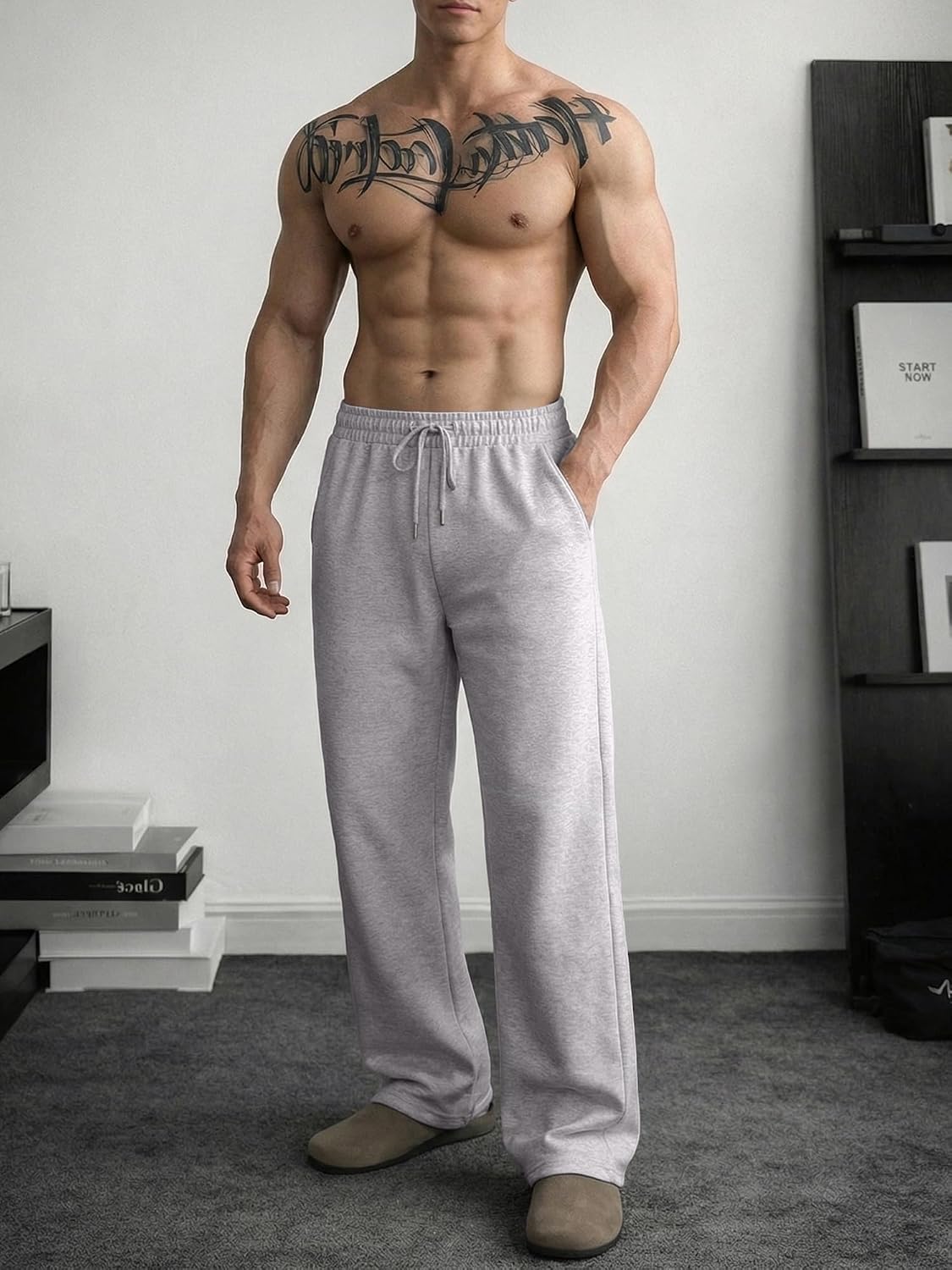 Detalle 2 de JMIERR Men's Wide Leg Lounge Pants