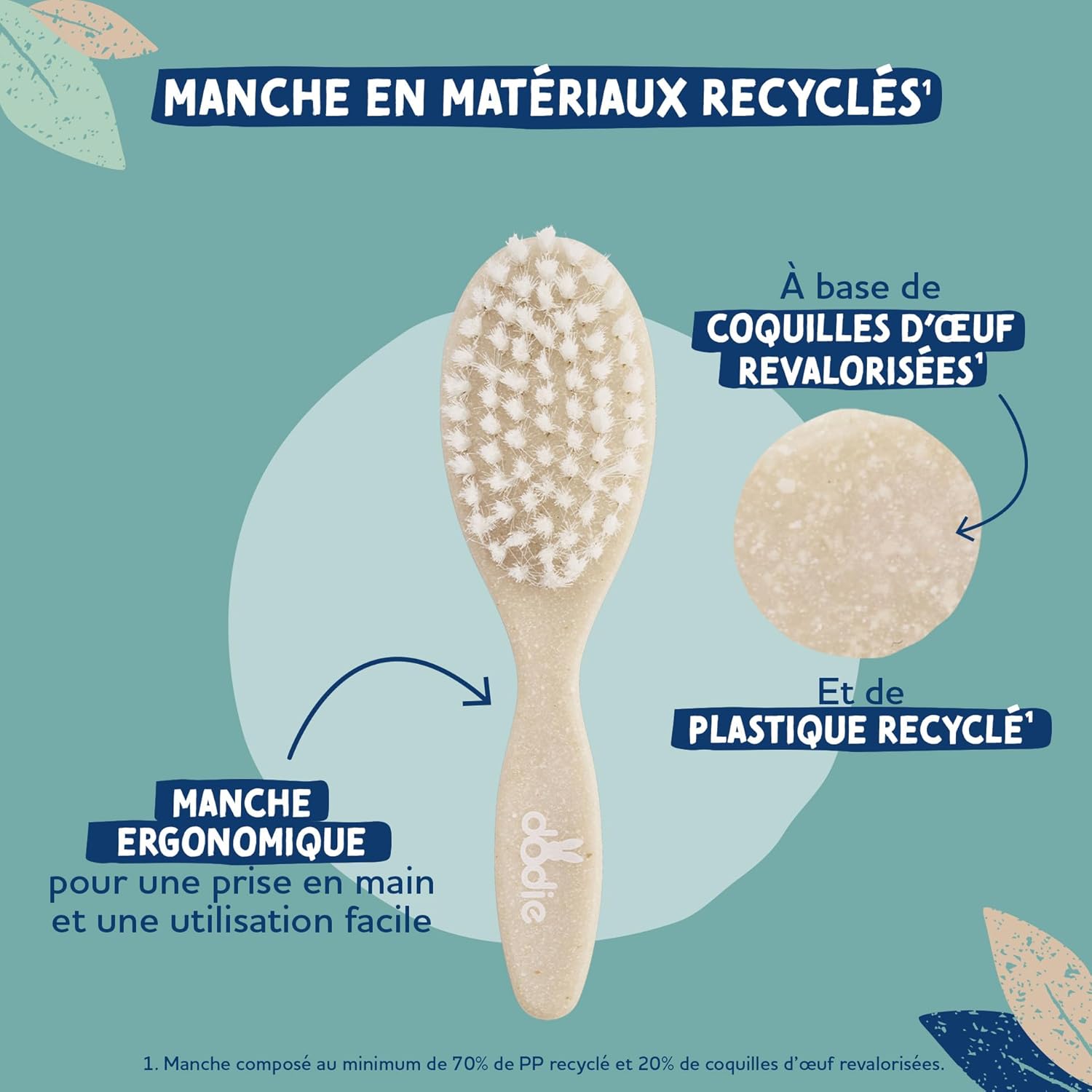 Detalle de Brosse bébé Dodie — douceur pour les cheveux fins et fragiles des tout-petits