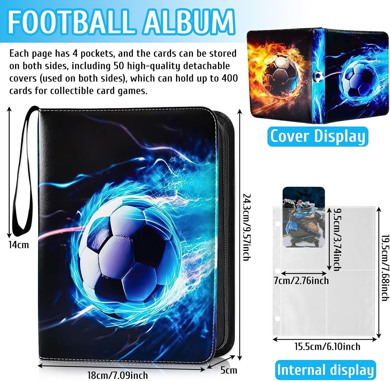 Thumbnail 1 de Sammelkarten Album 50 Seiten für 400 Karten 📚