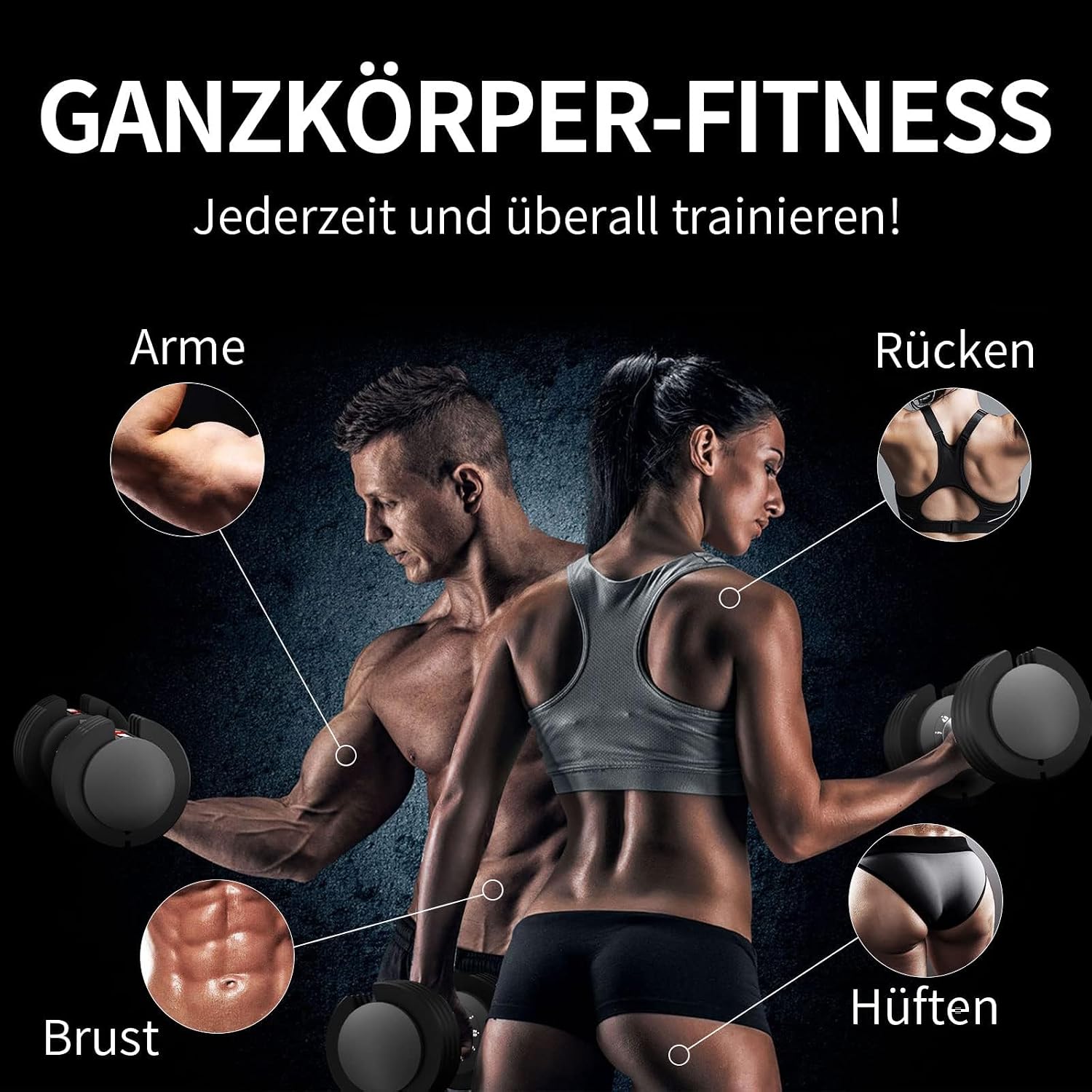 Thumbnail 6 de EnterSports verstellbare Kurzhanteln 12 kg