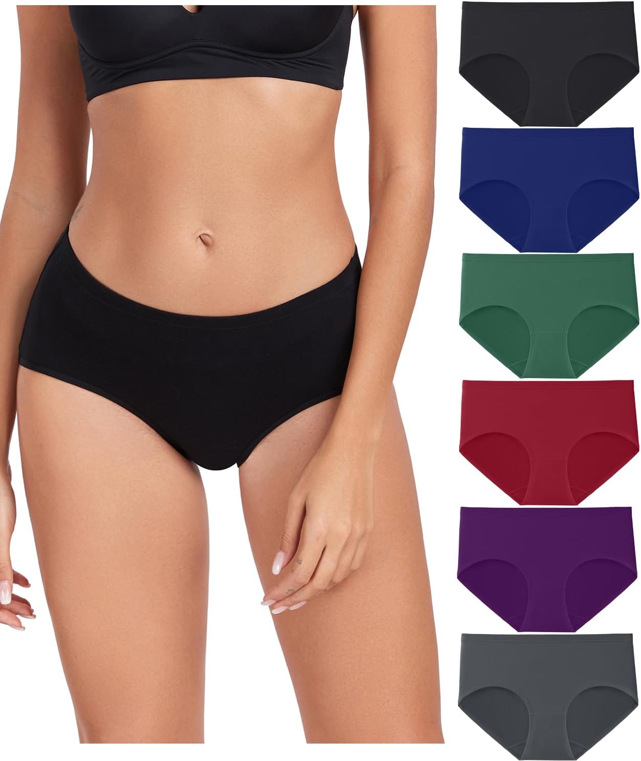Detalle de wirarpa 6 Pack Cotton Knickers Full Coverage