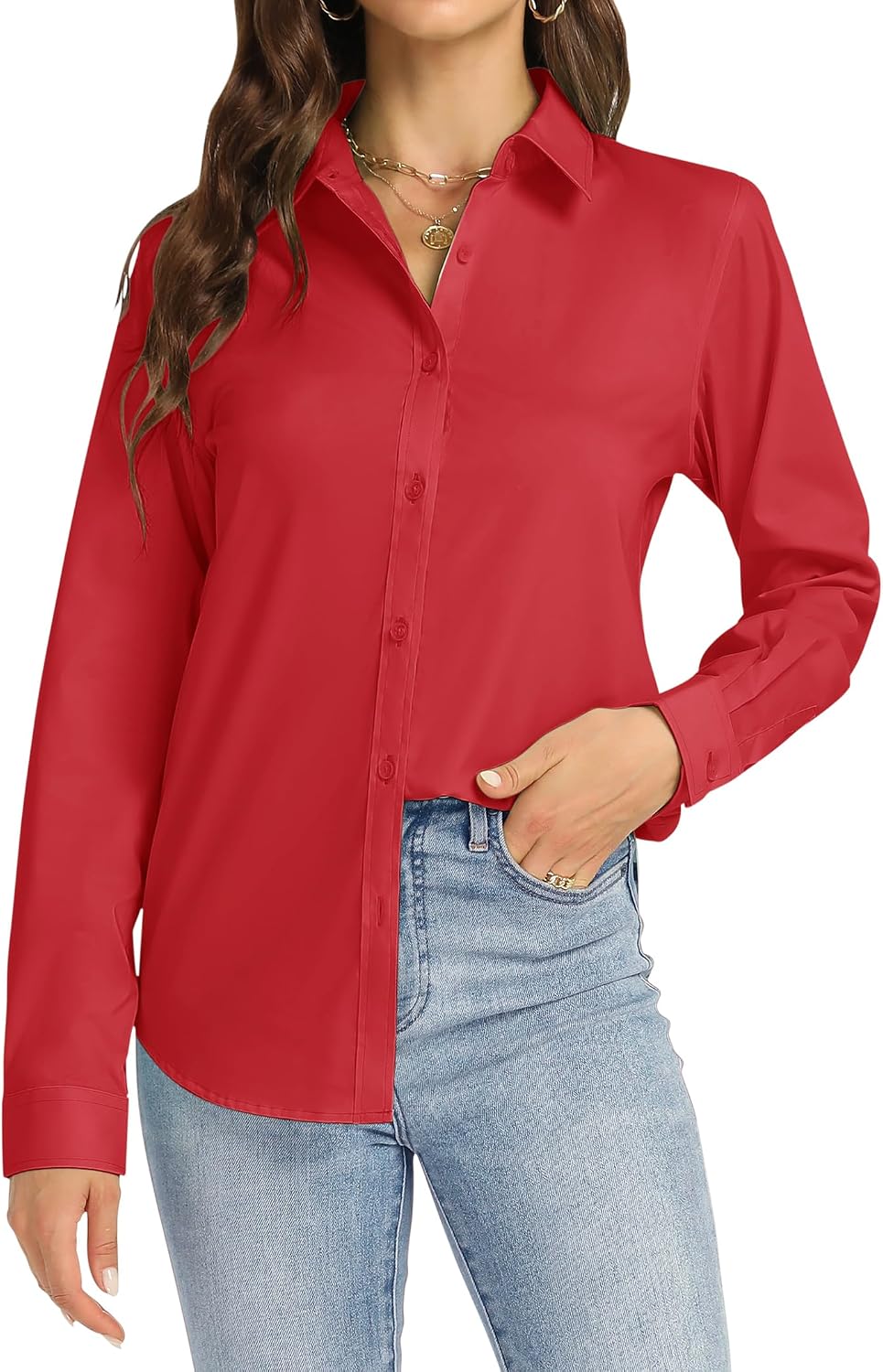 Thumbnail 5 de J.VER Women’s long sleeve dress shirt (regular fit) stretch wrinkle-free blouse