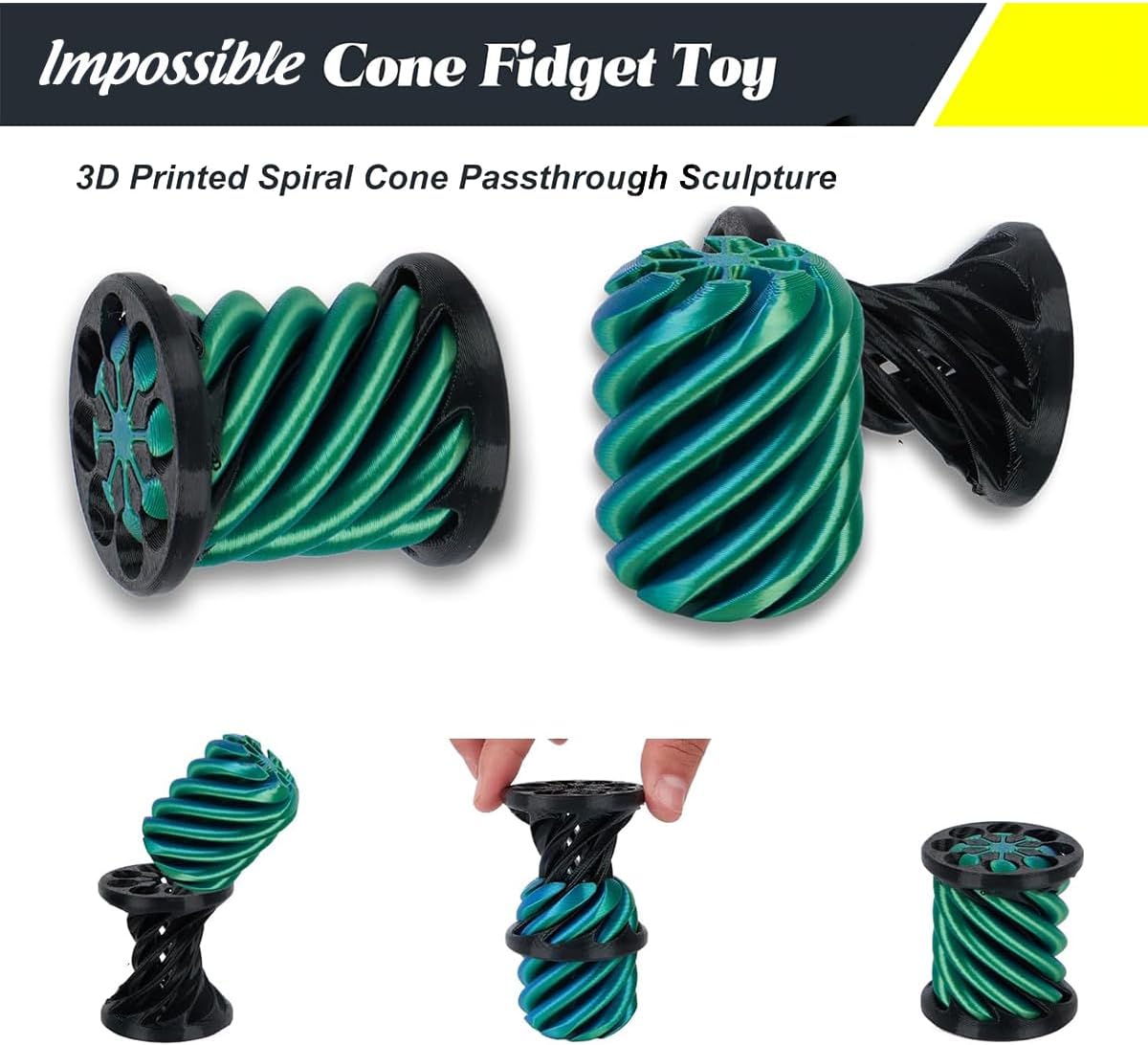 Detalle 2 de Impossible Cone 3PCS spiral fidget toy