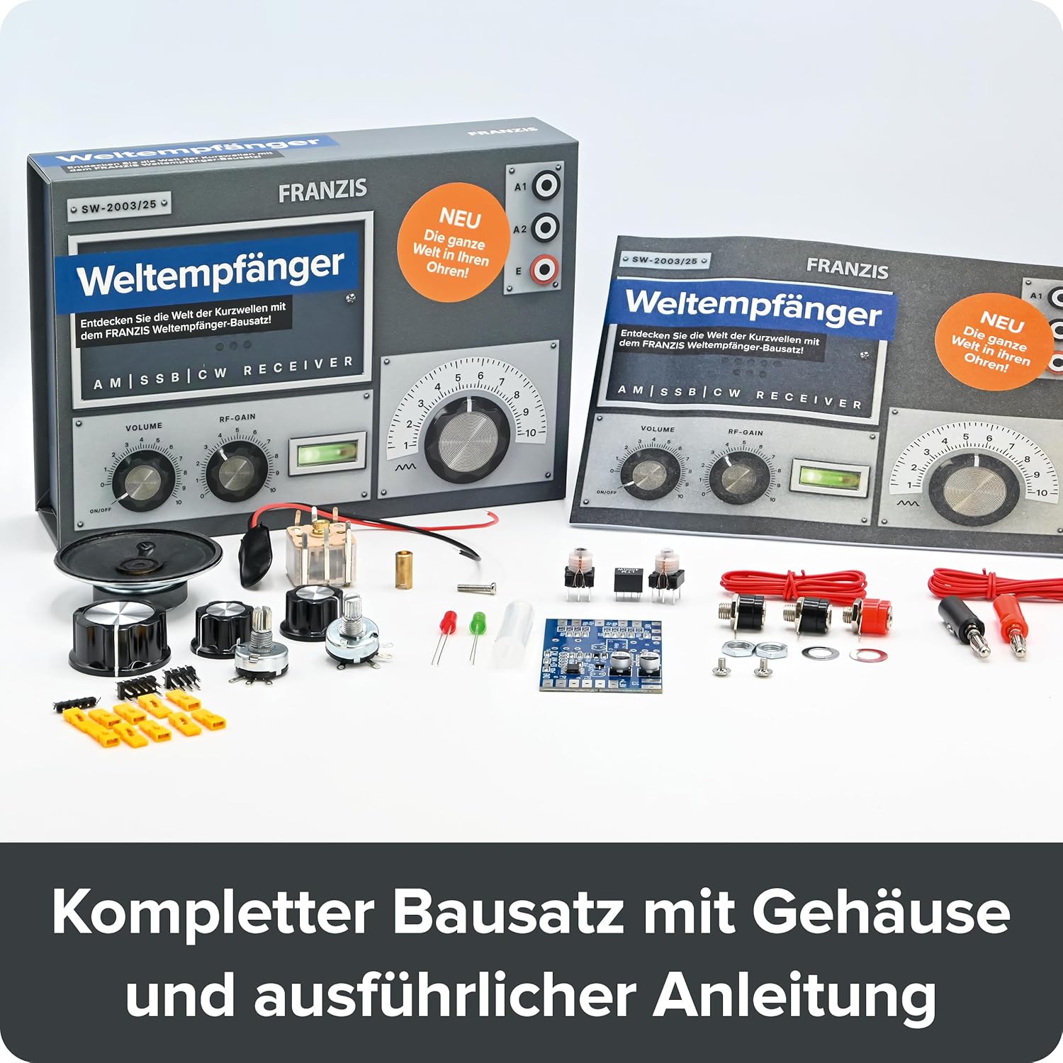 Detalle de FRANZIS 67062 Weltempfänger – DIY-Radio für UKW, Kurz- und Mittelwelle