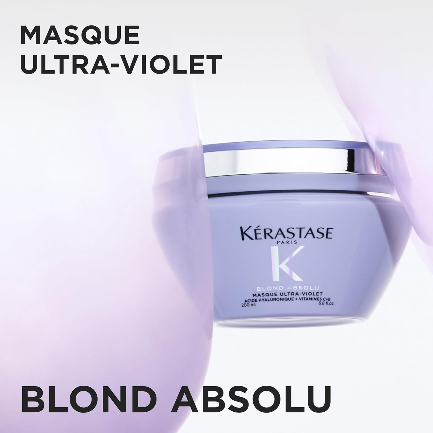 Detalle 2 de Kérastase Blond Absolu Anti-Brass Purple Hair Mask (Masque Ultra-Violet) with Hyaluronic Acid & Edelweiss, 200ml