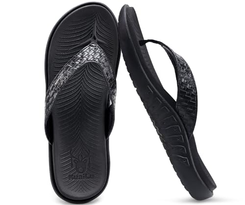 Thumbnail 6 de KuaiLu Women’s Flip Flops with Arch Support: Comfortable Walking Sandals (Size 5, Black)